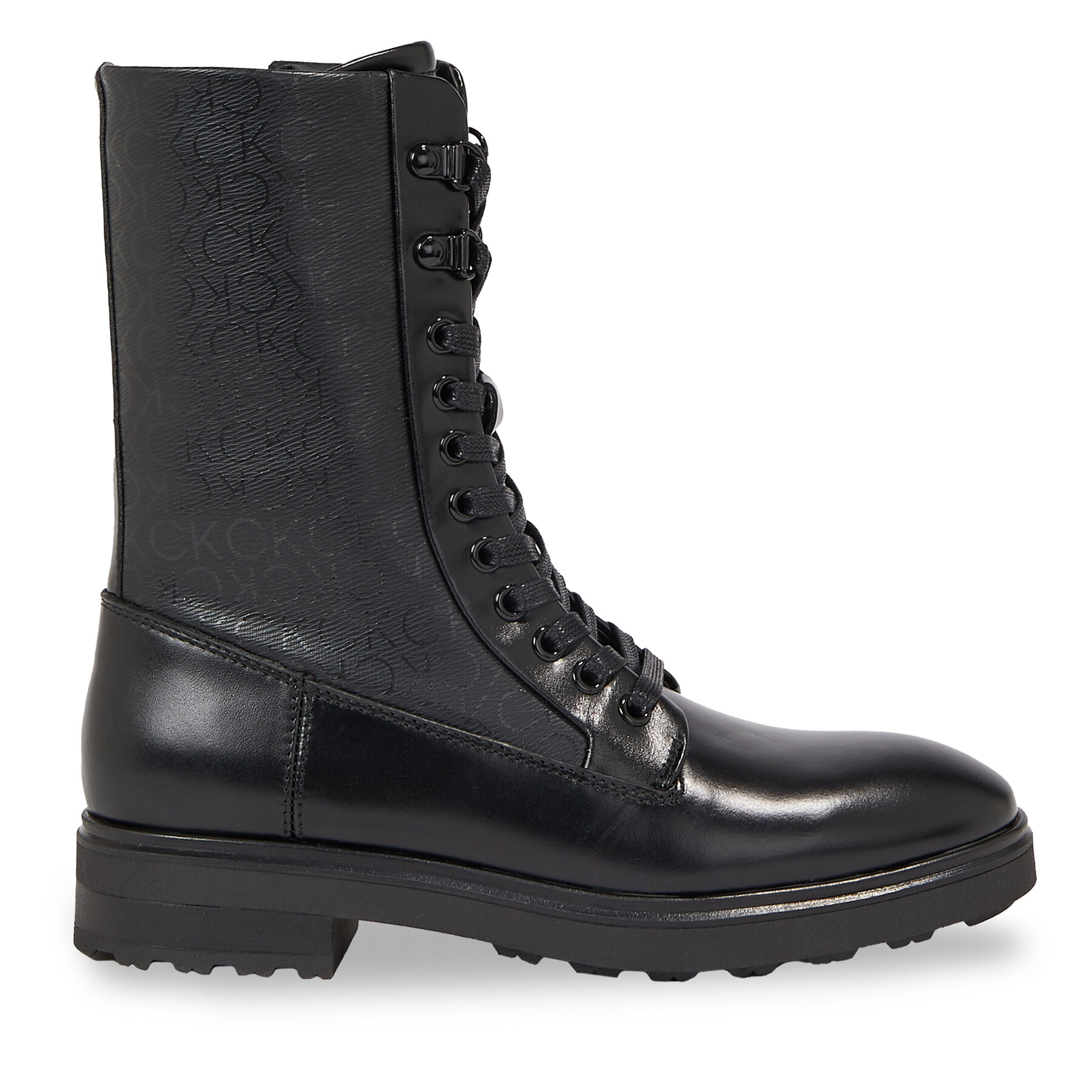 Női Bakancs Calvin Klein, Méret: 39, Fekete, Cleat Combat Boot - Epi Mono Mix HW0HW01713