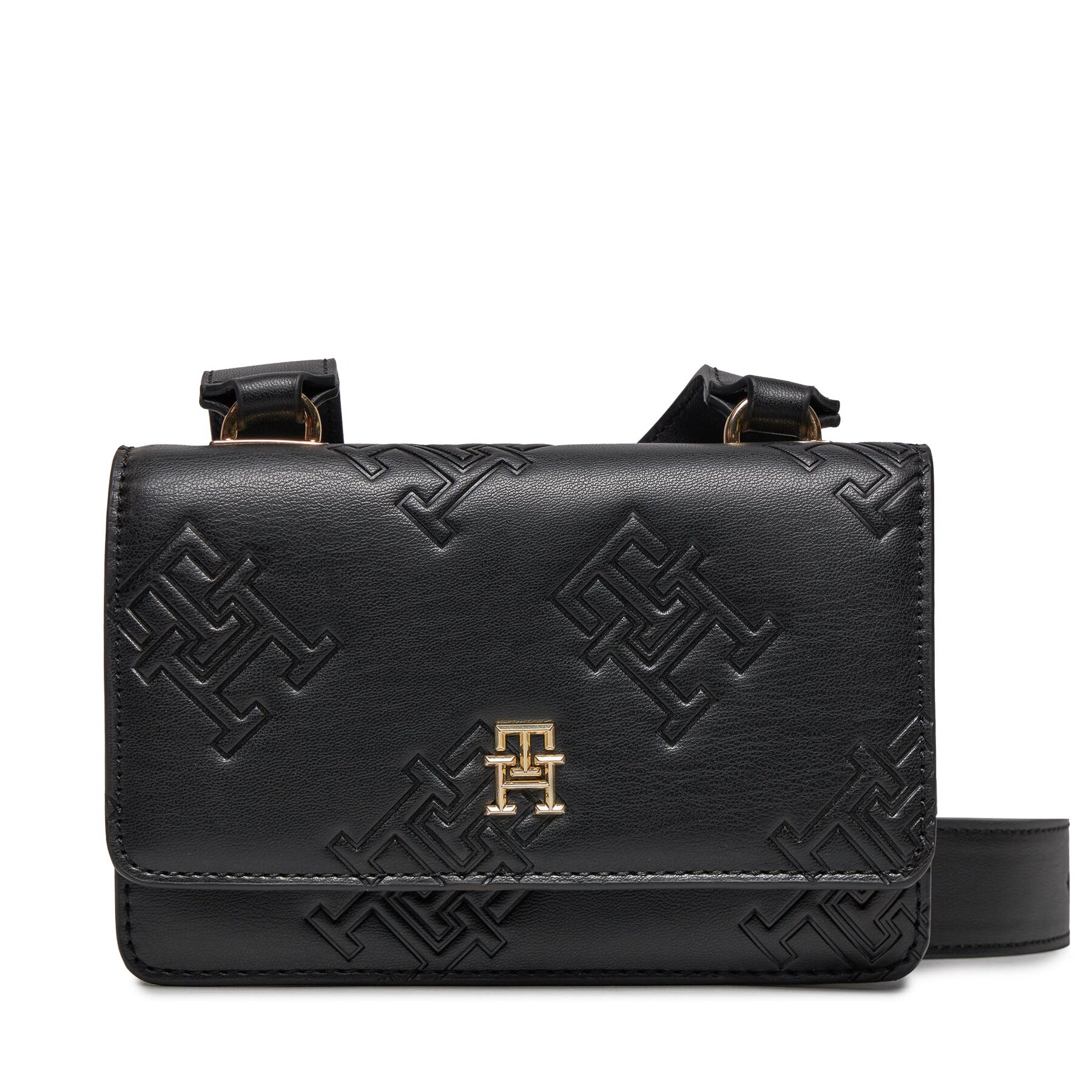 Táska Tommy Hilfiger Th Refined Crossover Mono AW0AW15727 Fekete