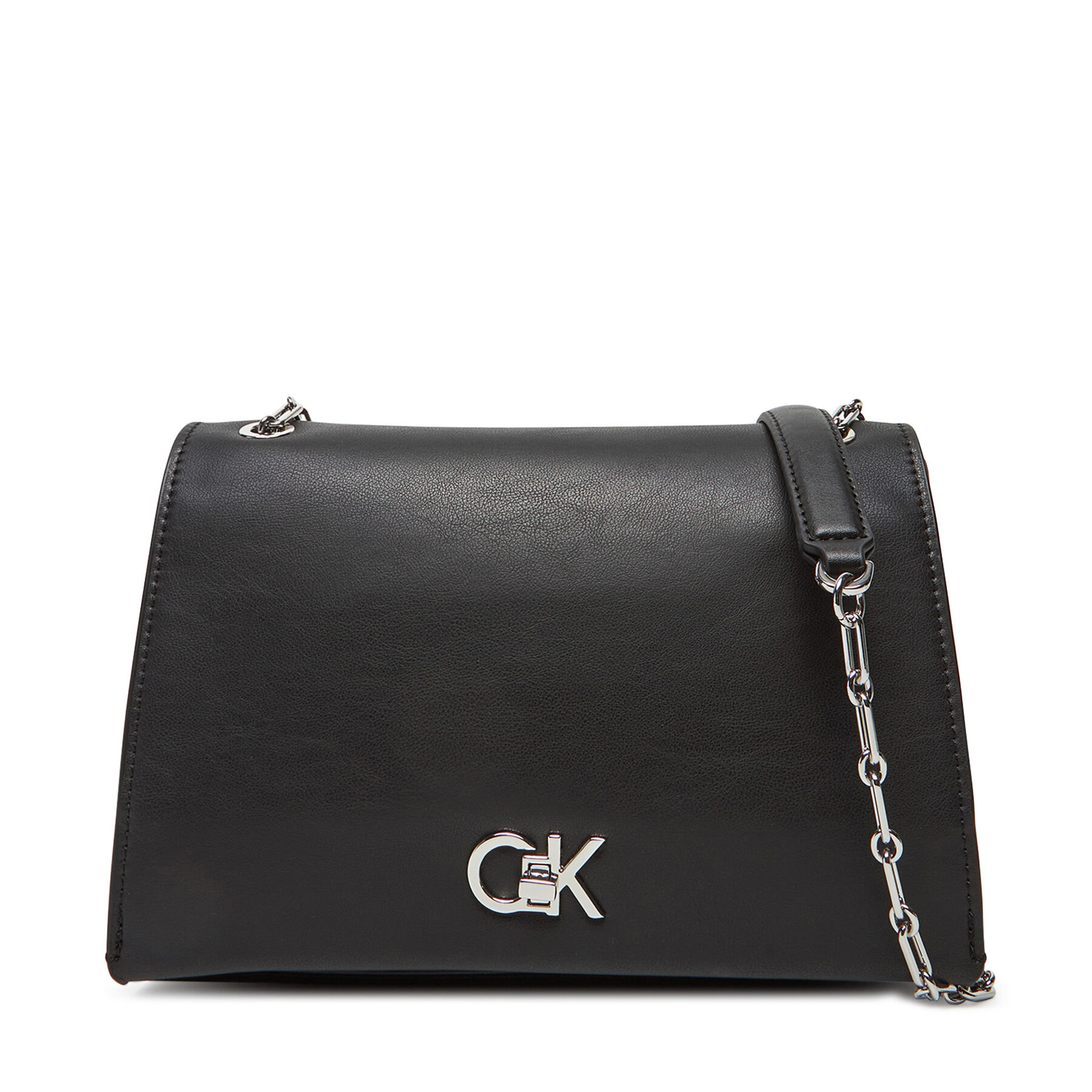 Geantă Calvin Klein Re-Lock Medium Chain LV04F3104G Negru