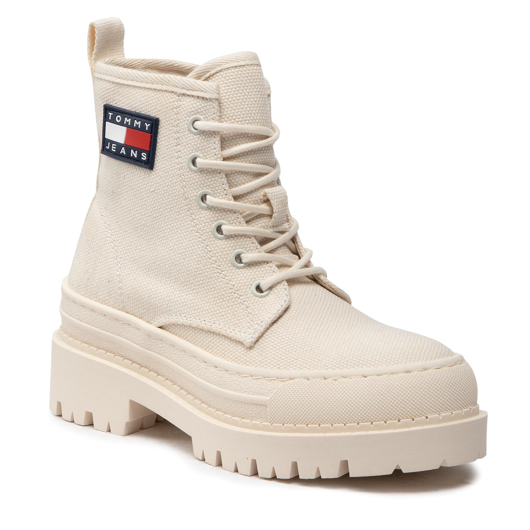 Pohodni čevlji Tommy Jeans Foxing Boot EN0EN01903 White Dove AF2