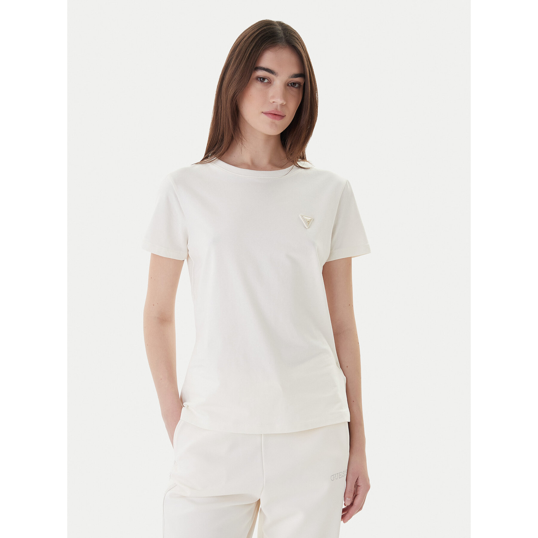 Guess Majica V4YI09 J1314 Écru Oversize