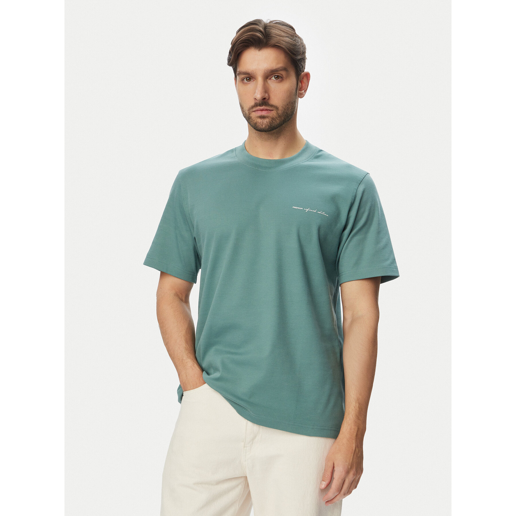 Jack & Jones T-Shirt Blaowen Ss 12292397 Grün Regular Fit