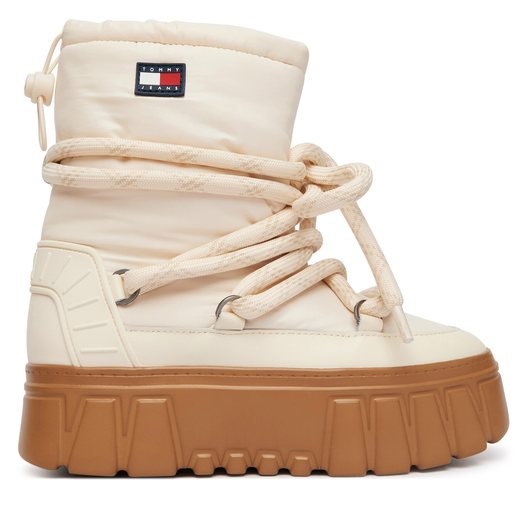 Cizme de zăpadă Tommy Jeans Tjw Platform Nylon Snowboot Wl EN0EN03163 Crem