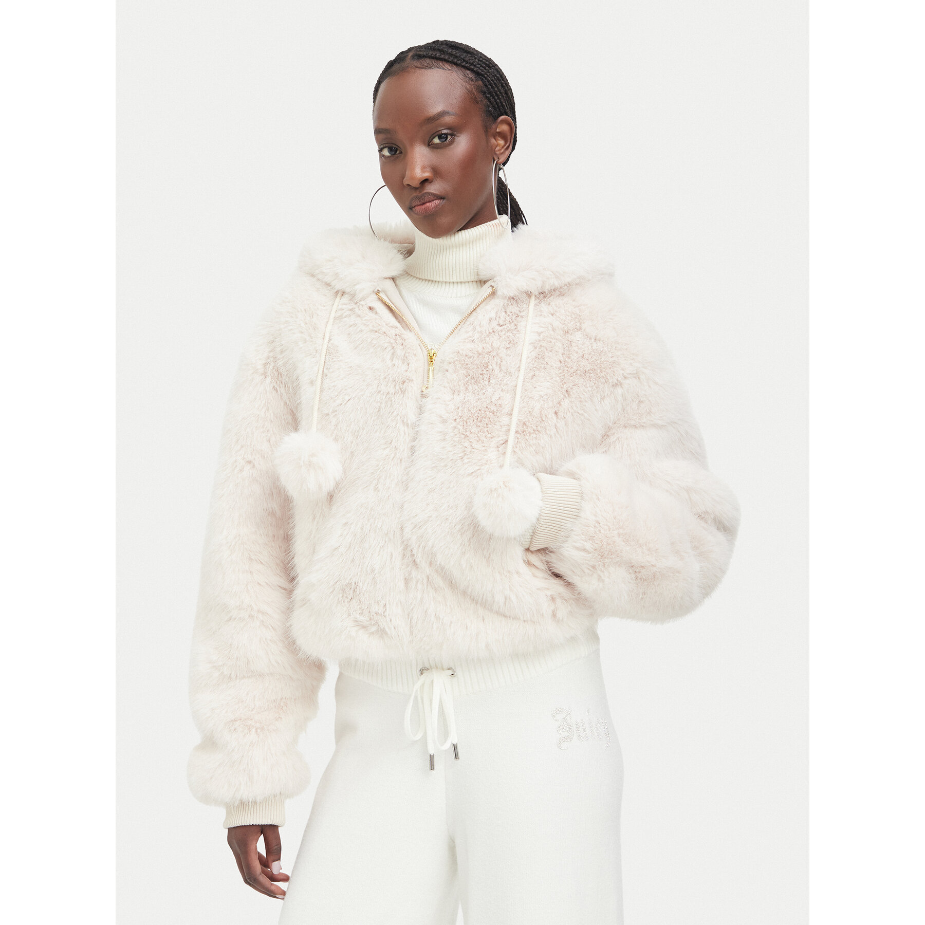 Juicy Couture Krzno JCXIJ126509 Krem Regular Fit