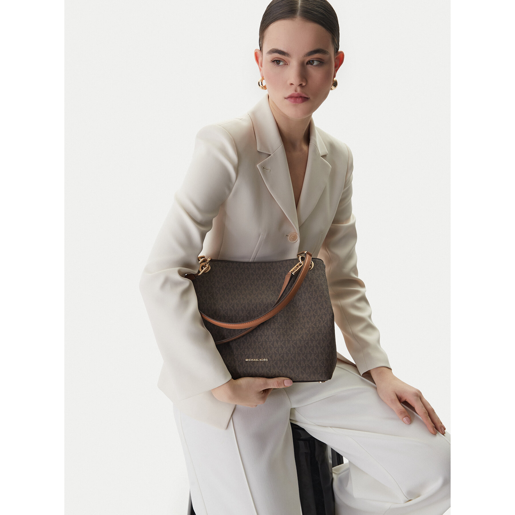 Дамска чанта MICHAEL Michael Kors Kensington 30F3G8KT7B Кафяв