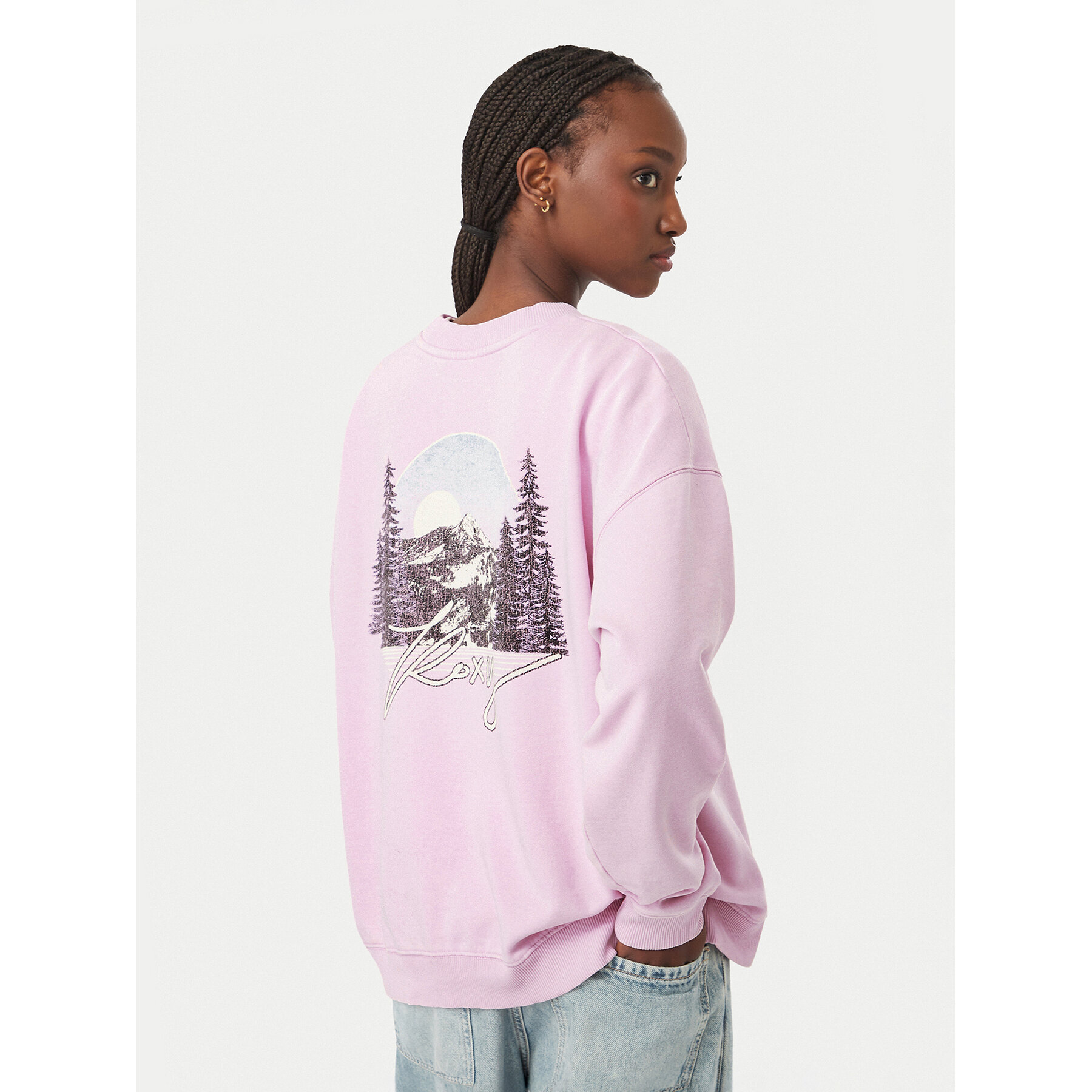 Roxy Sweatshirt Cross Your Mind ERJFT05113 Rosa Regular Fit