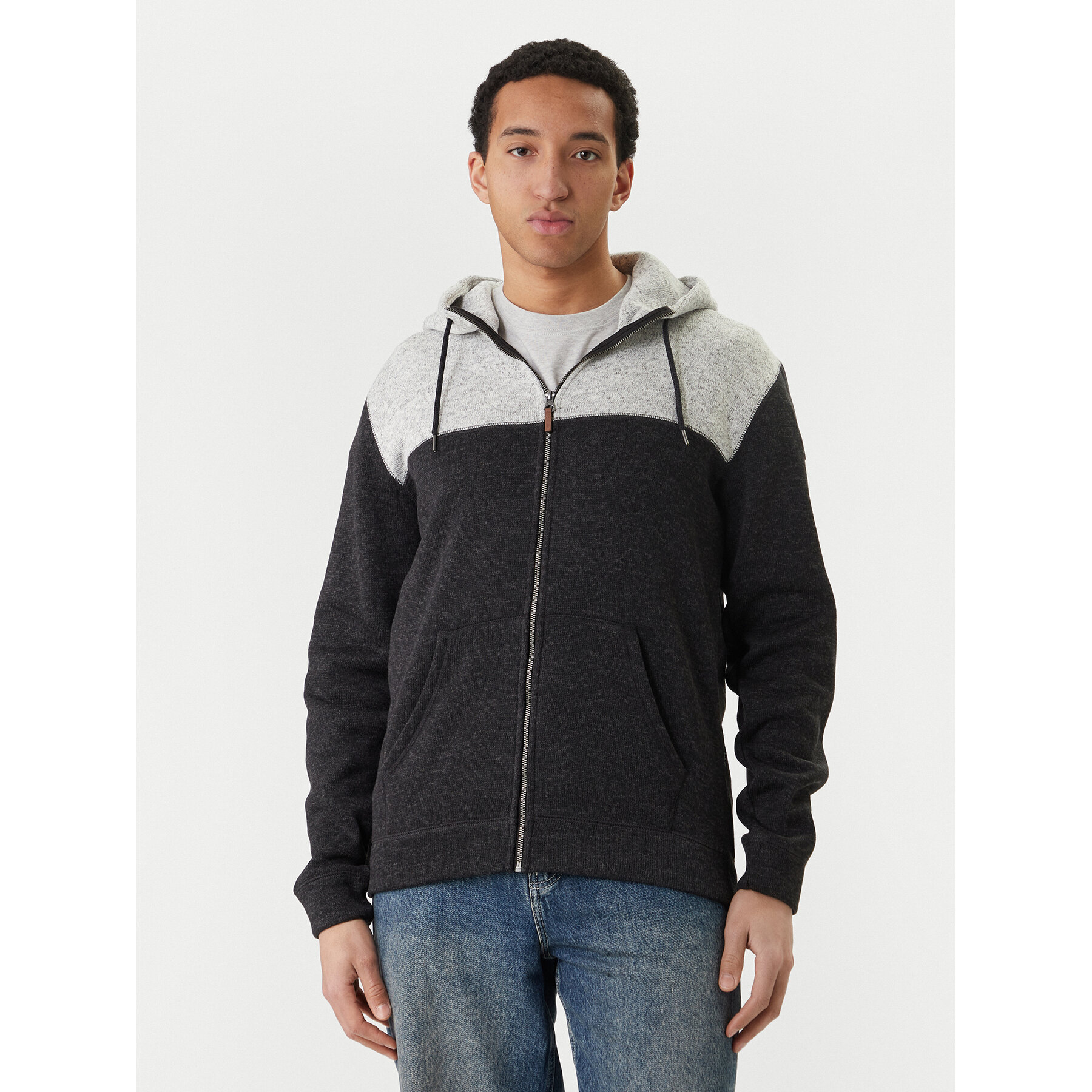 Quiksilver Sweatshirt Keller Block Zip EQYFT05122 Grau Regular Fit