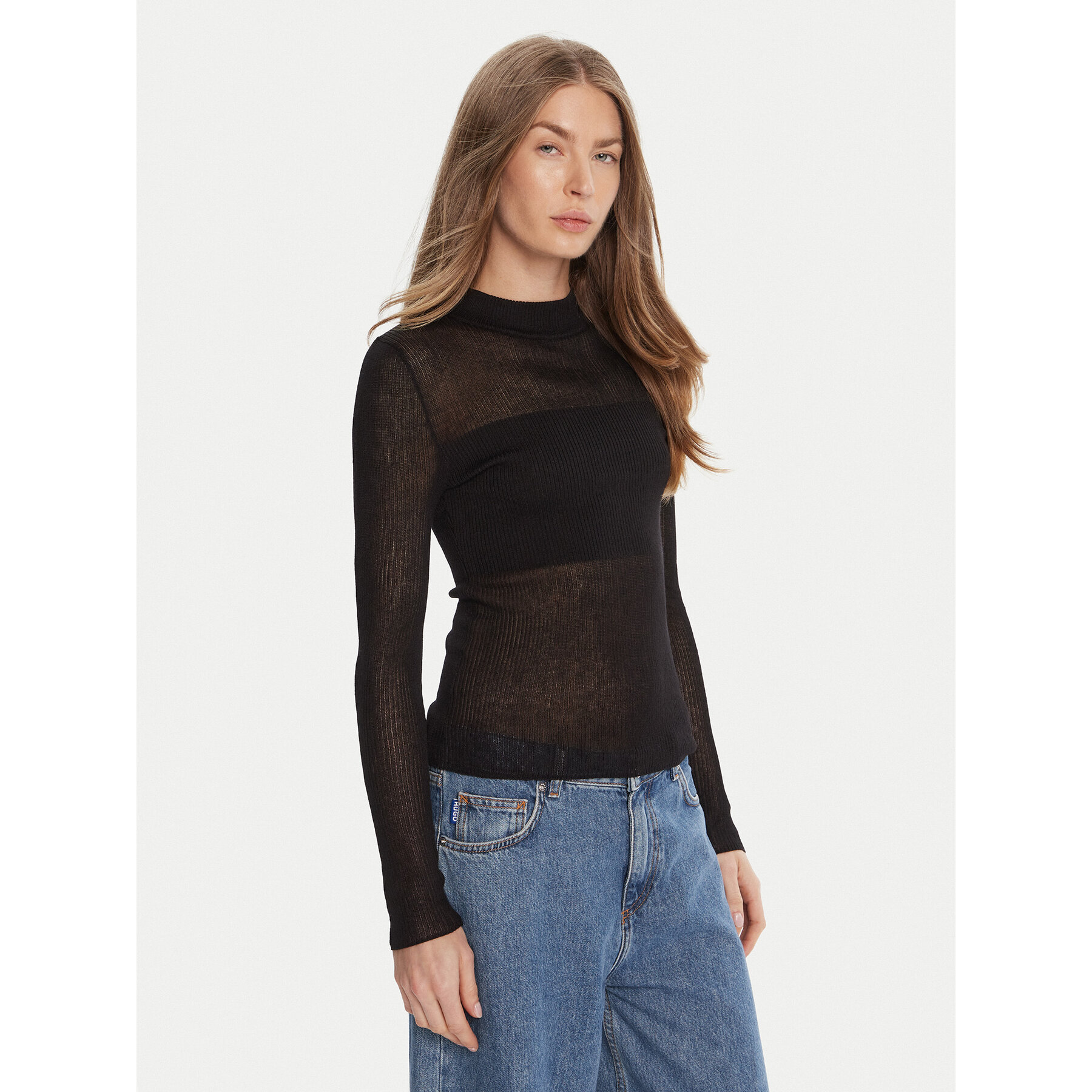 HUGO Pullover Slumy_B 50543045 Schwarz Slim Fit