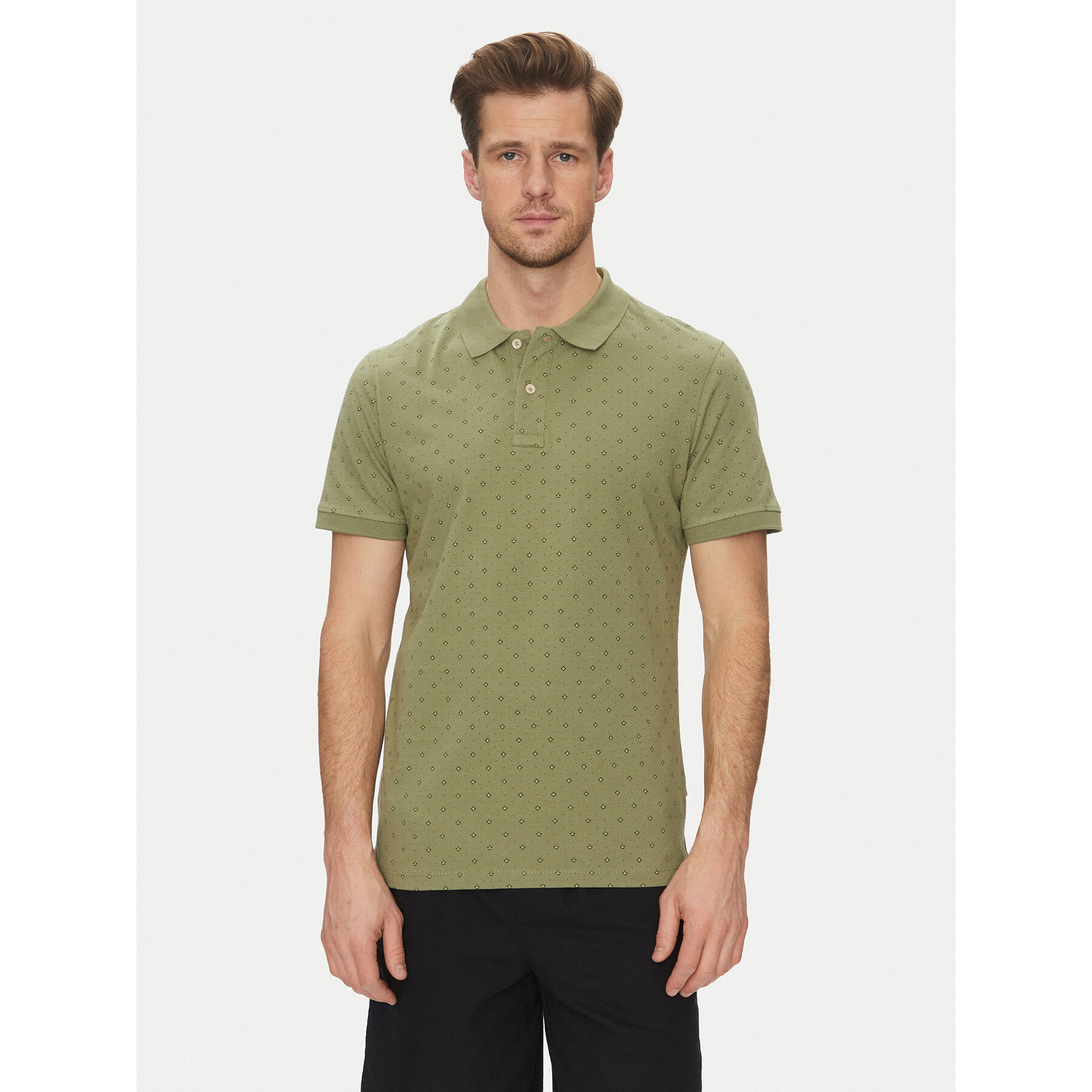 Blend Polo majica 20718261 Zelena Regular Fit