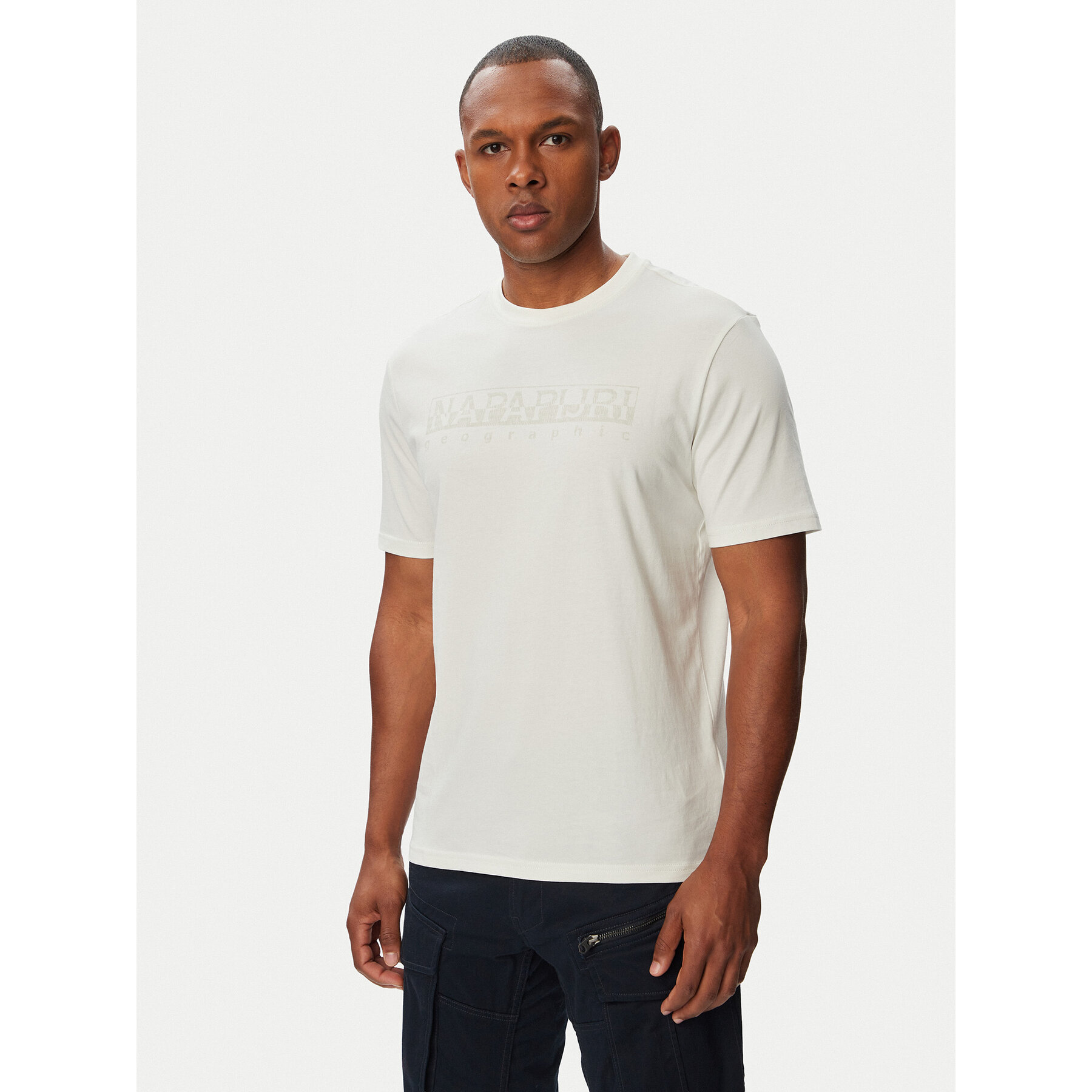 Napapijri T-Shirt S-Bollo SS 3 NP0A8BAF Weiß Regular Fit