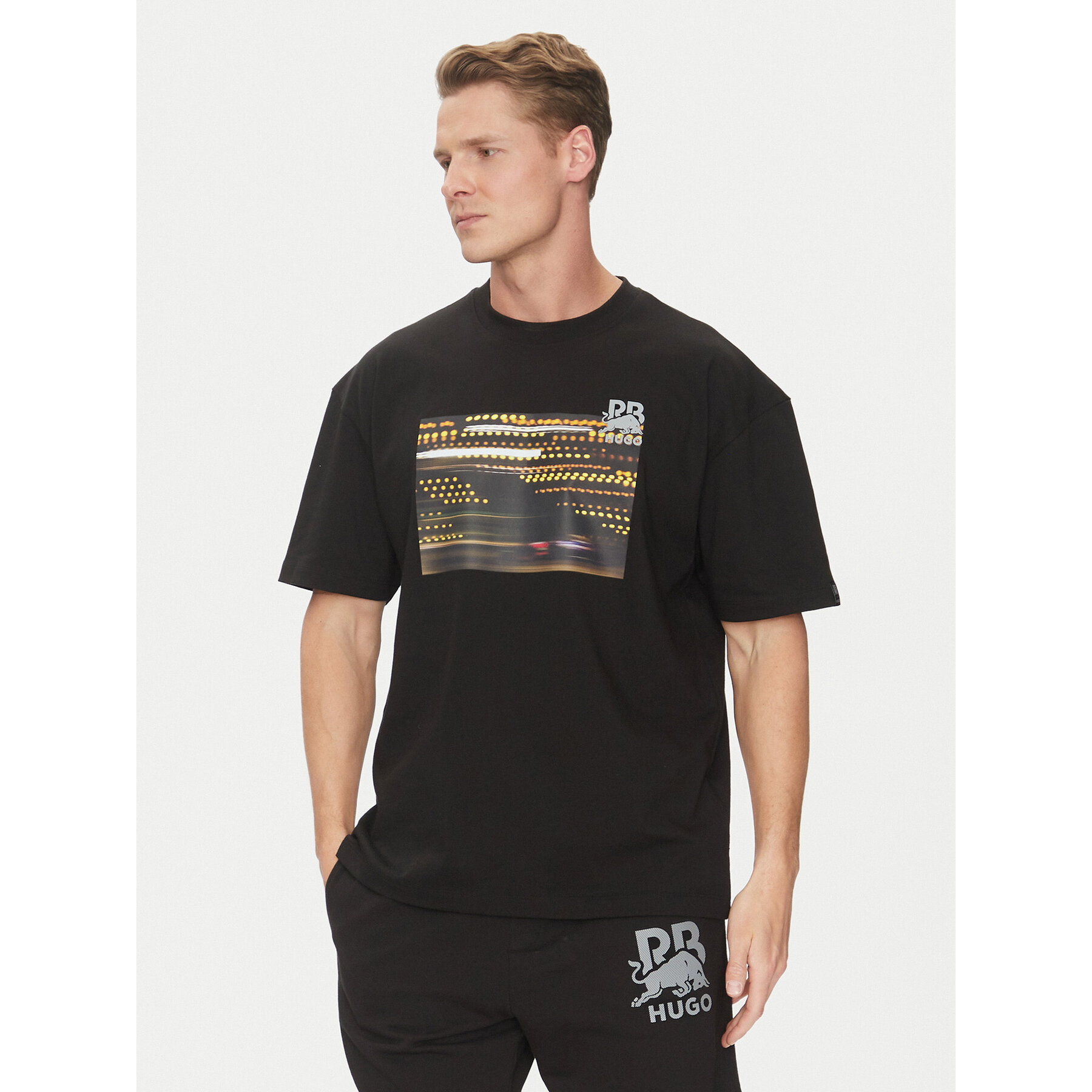 HUGO T-Shirt Daveley_RB 50545125 Μαύρο Regular Fit