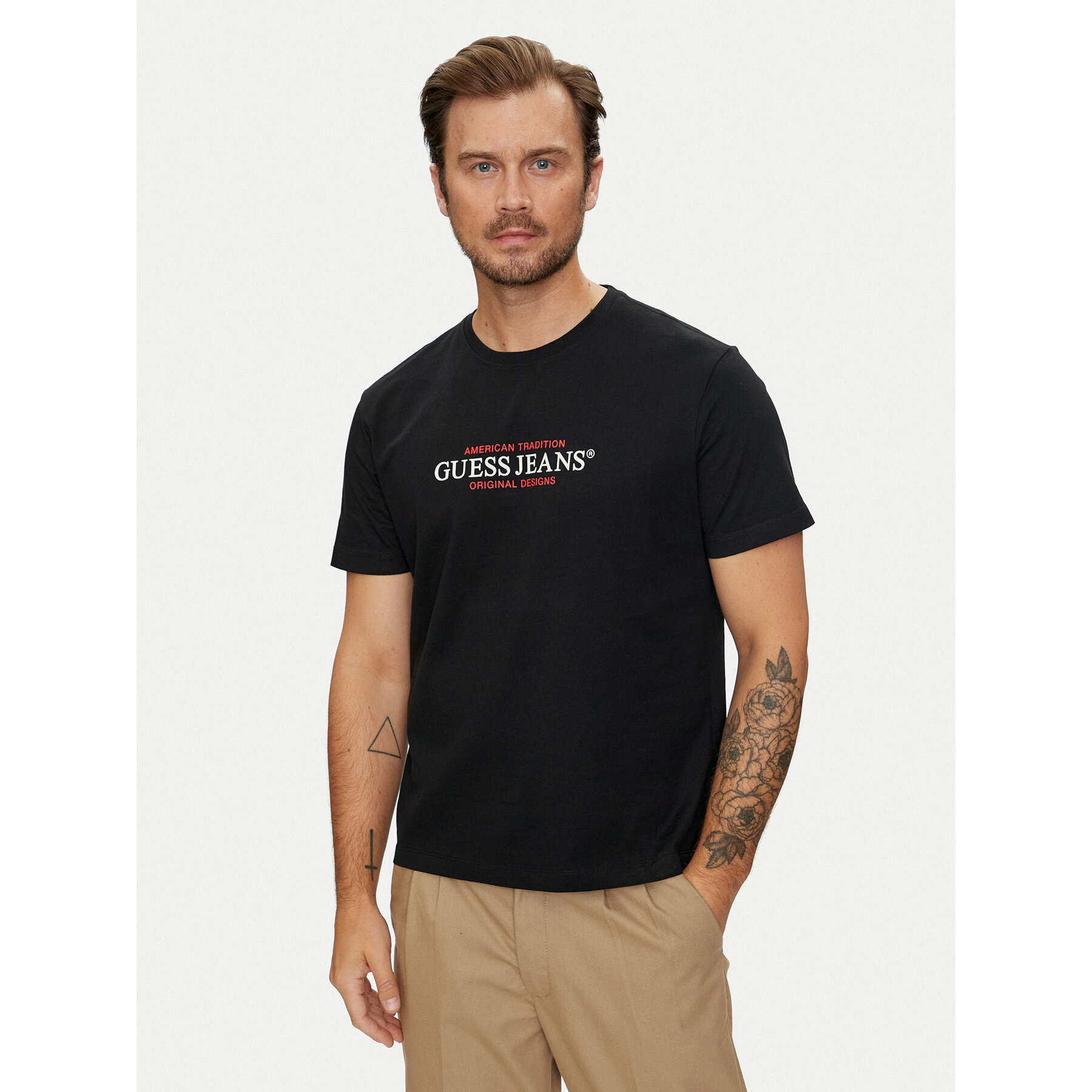 Guess Jeans T-Shirt M4YI42 K8FQ4 Schwarz Regular Fit