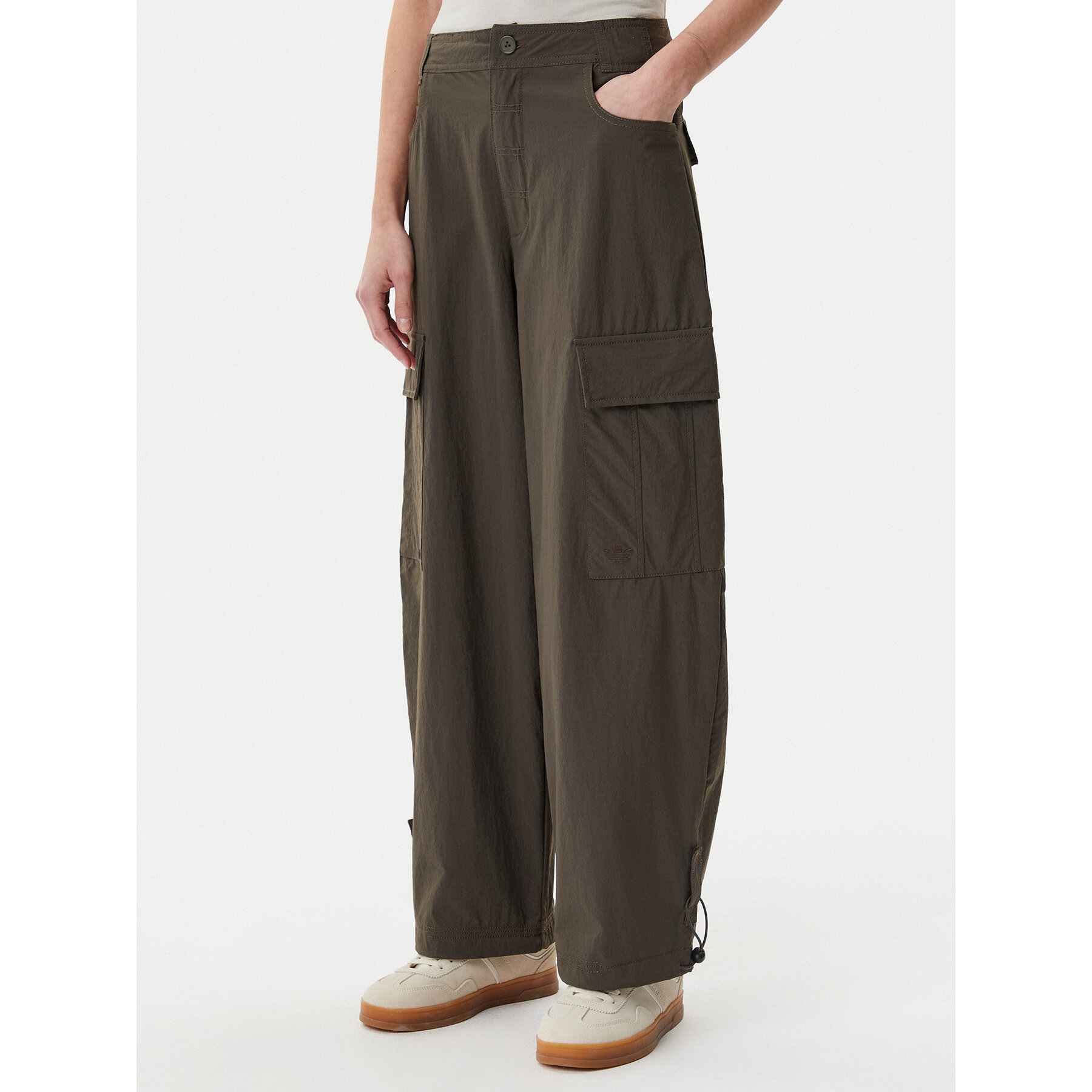 adidas Stoffhose Premium Essentials JD4785 Khakifarben Loose Fit