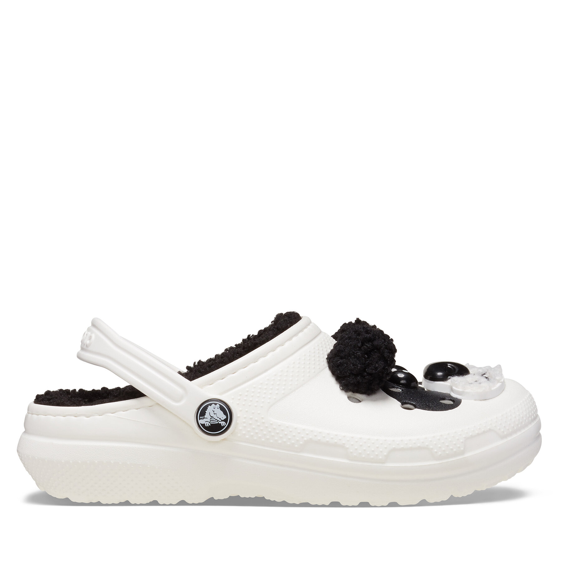 Bambina Ciabatte Crocs, Taglia 23_24, Bianco, Classic Lined Iam Panda Bear Clog T 210395, taglia : 23_24