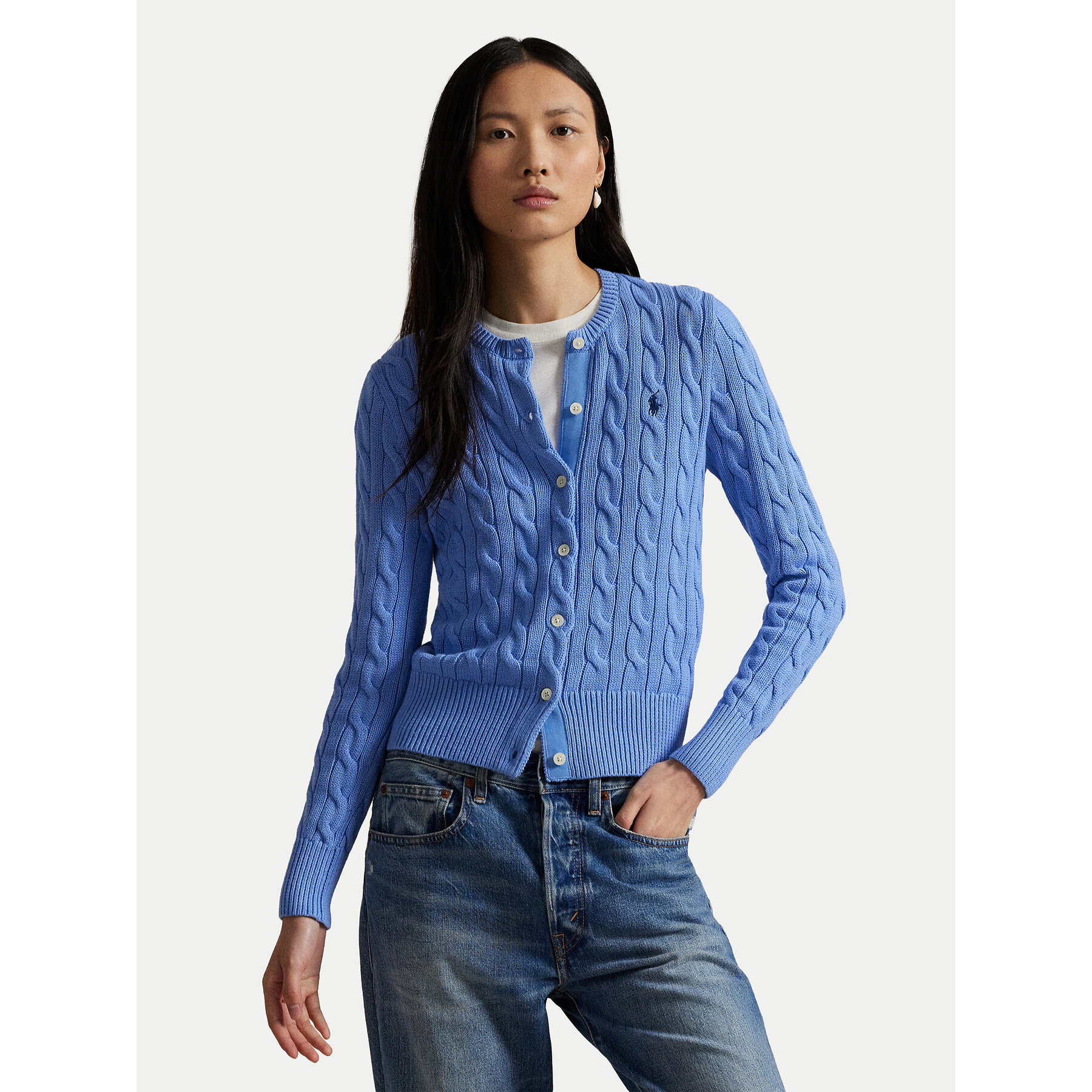 Polo Ralph Lauren Strickjacke 211971868009 Himmelblau Slim Fit