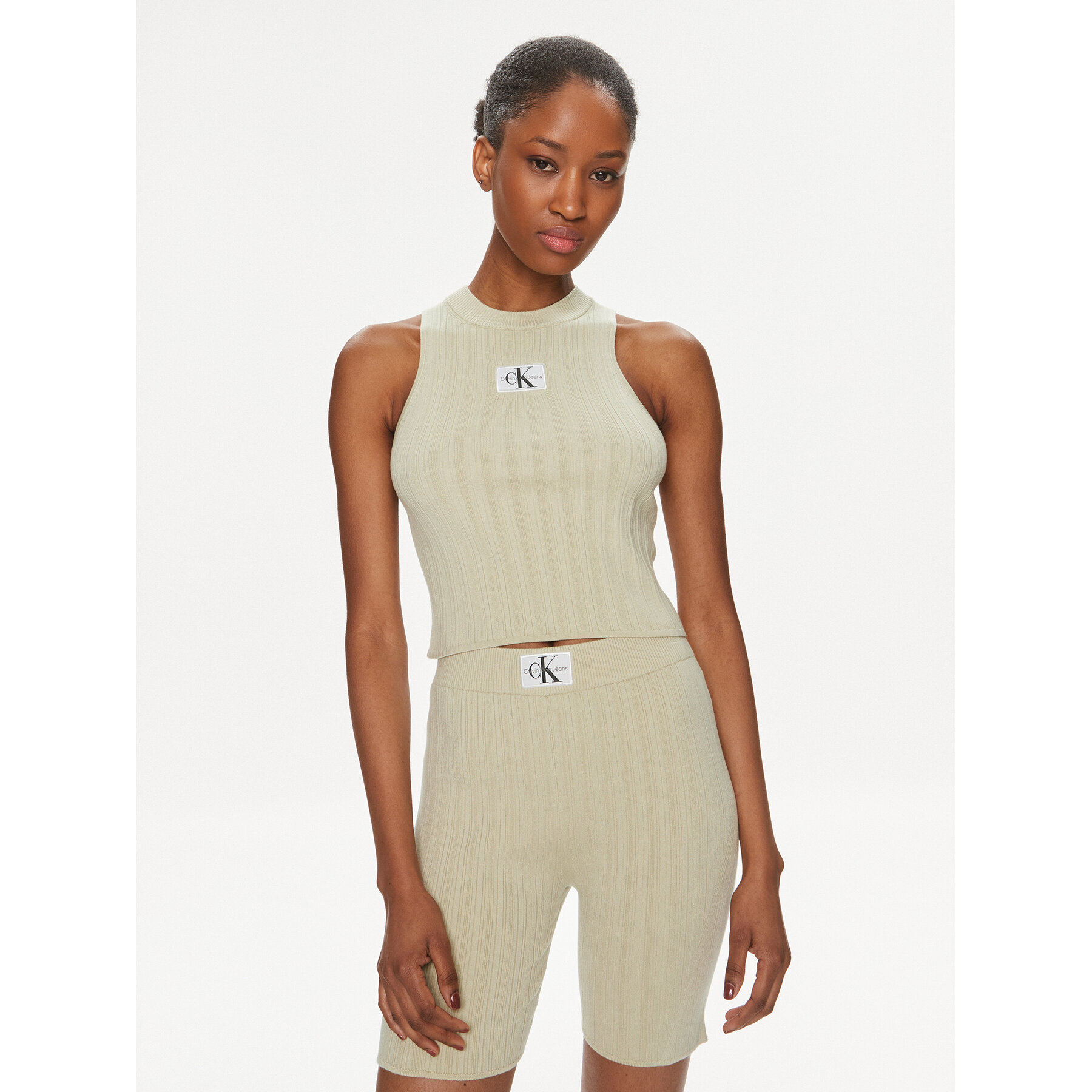 Calvin Klein Jeans Τοπ Label J20J223151 Πράσινο Slim Fit