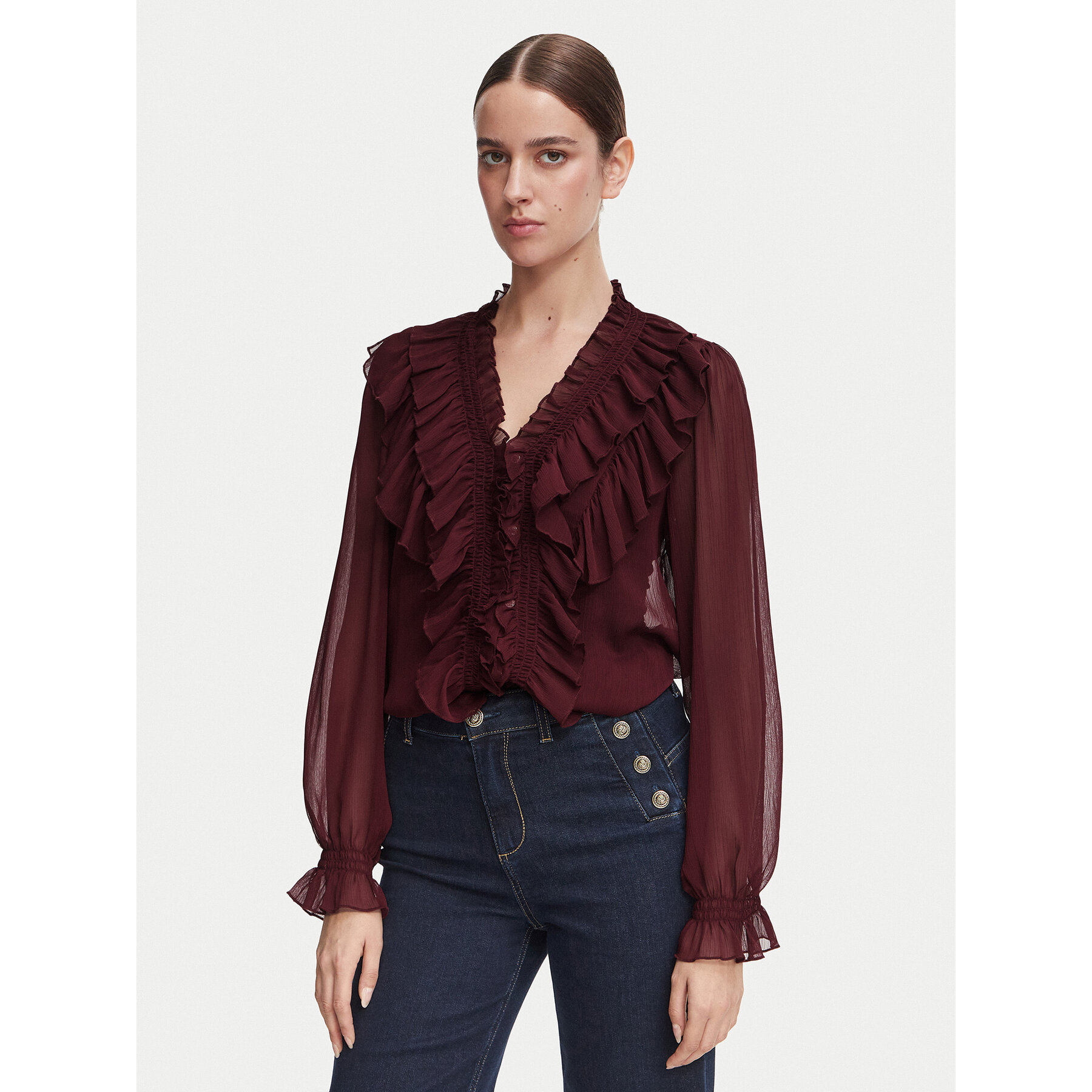 Morgan Bluse 252-CATHY Dunkelrot Regular Fit