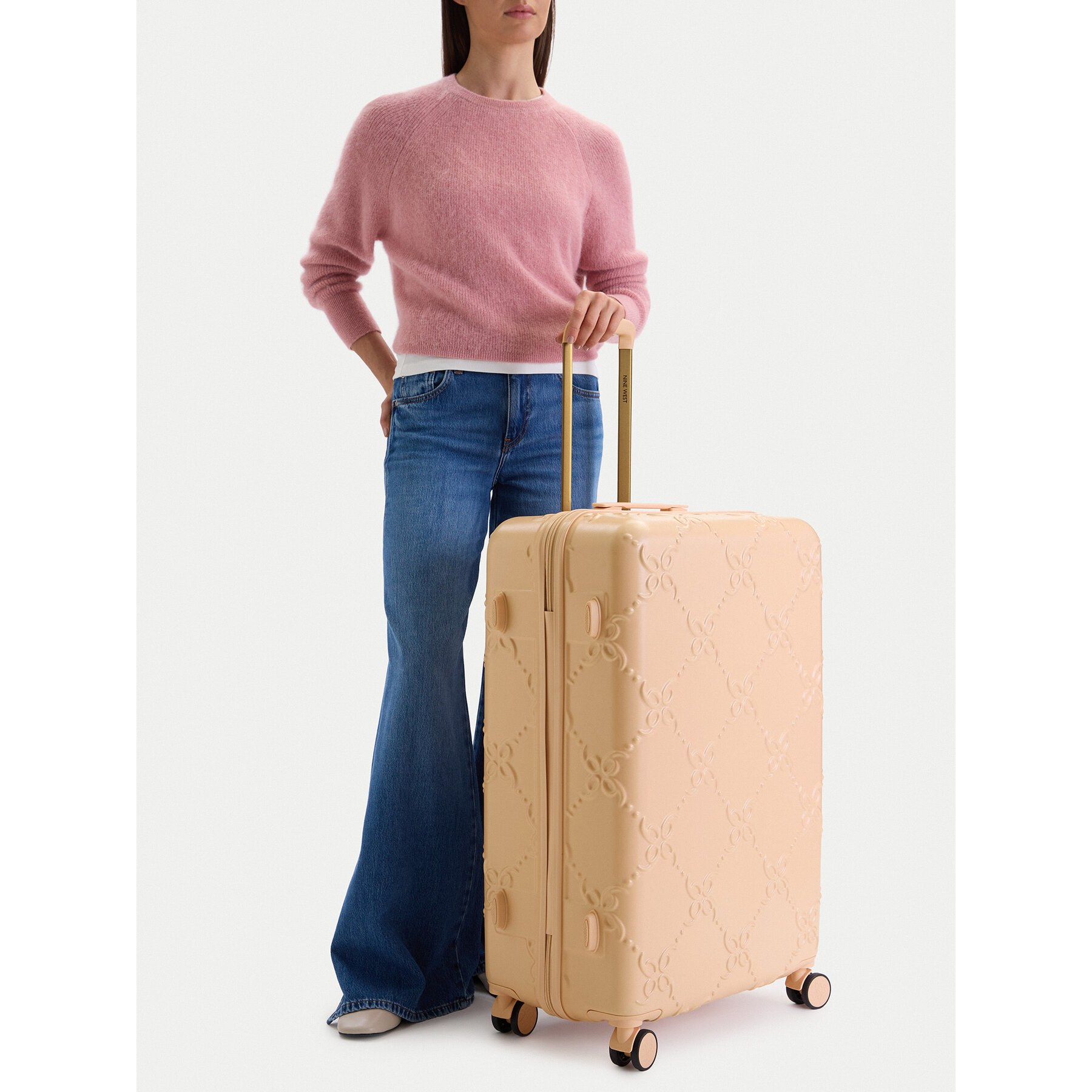 Valiză mare Nine West CEO-NW-L-006-09 BEIGE Roz deschis
