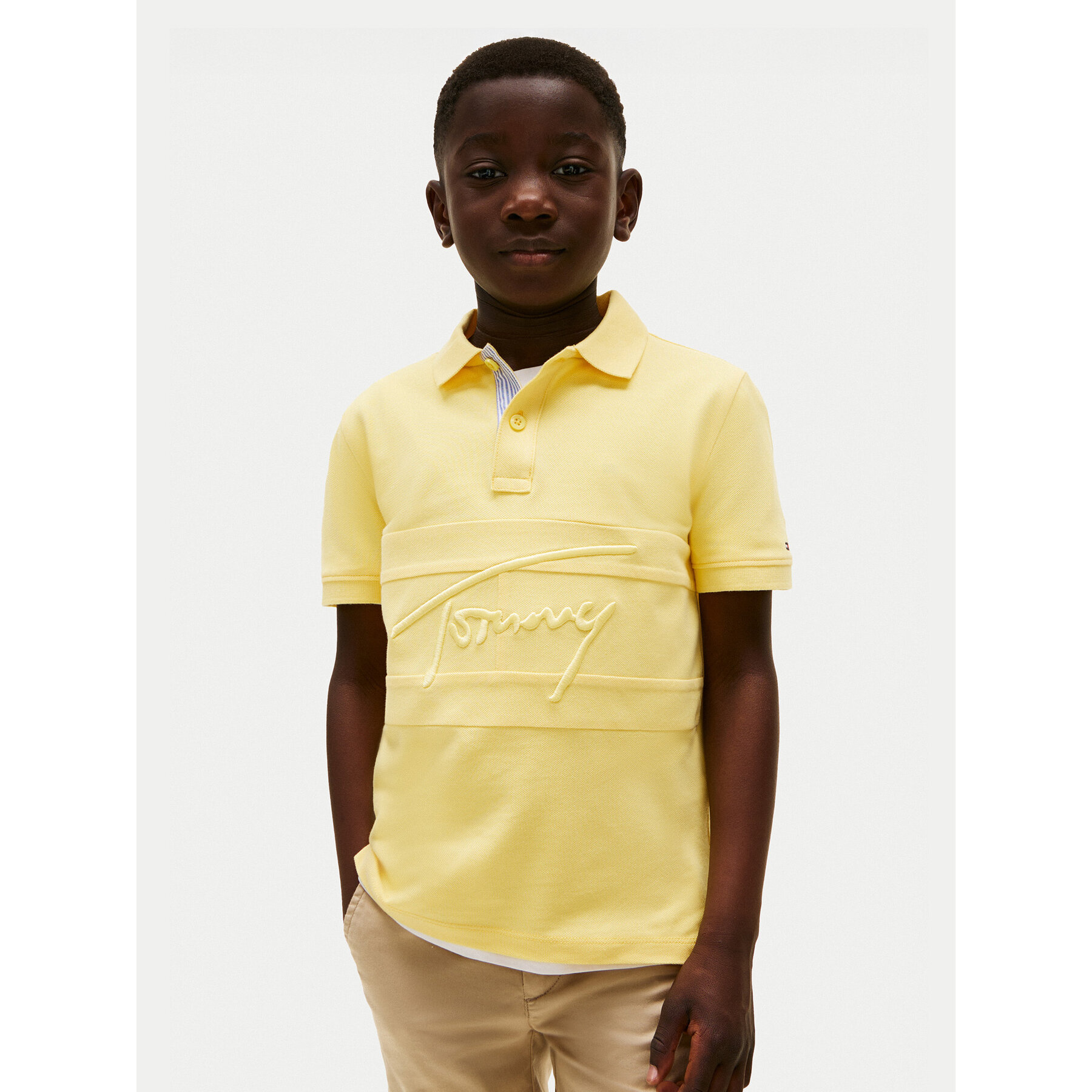 Tommy Hilfiger Pólóing Flag KB0KB09714 Sárga Regular Fit