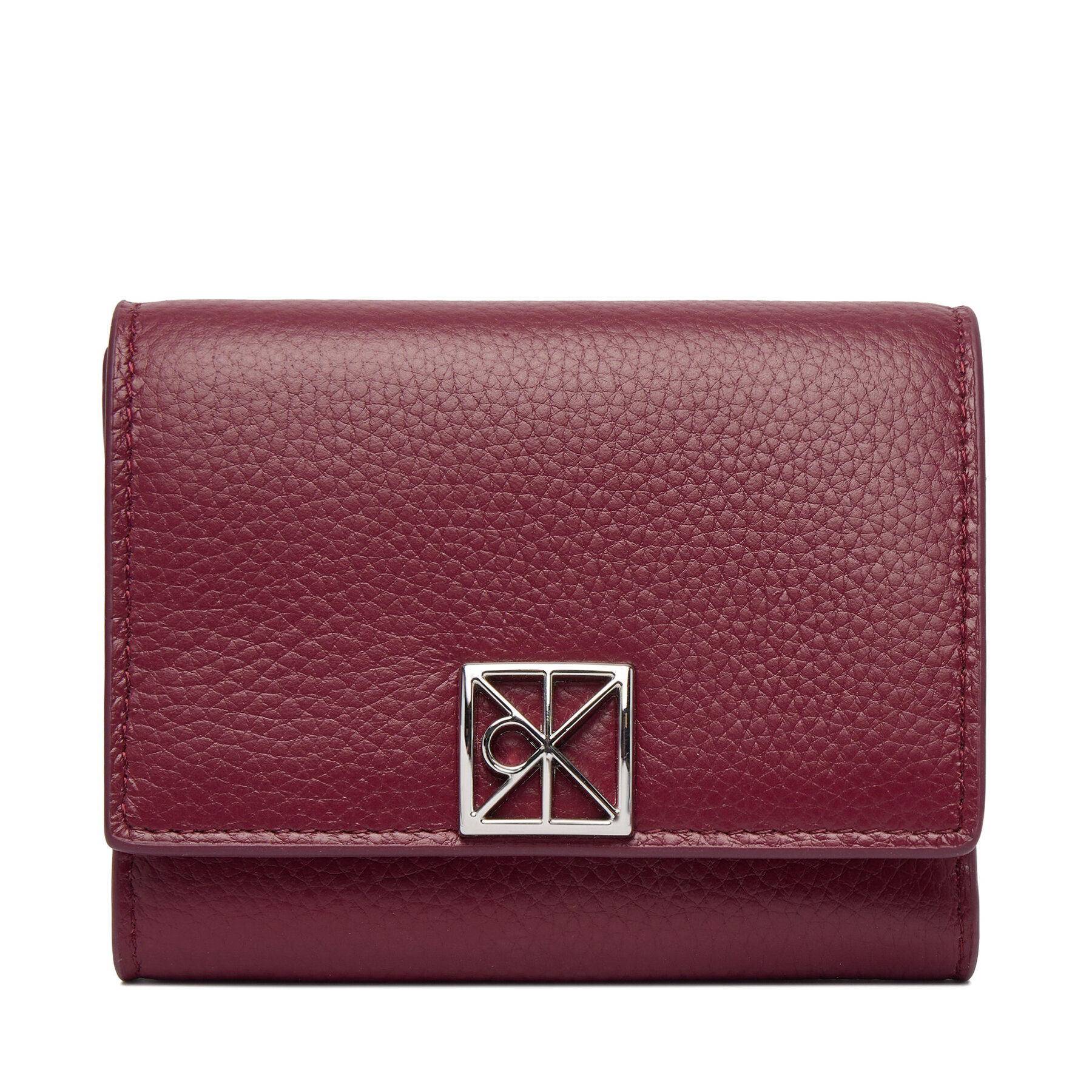 Peňaženka Calvin Klein Emblem Hw Pebble Trifold W/Zip LV04F1128G Bordová