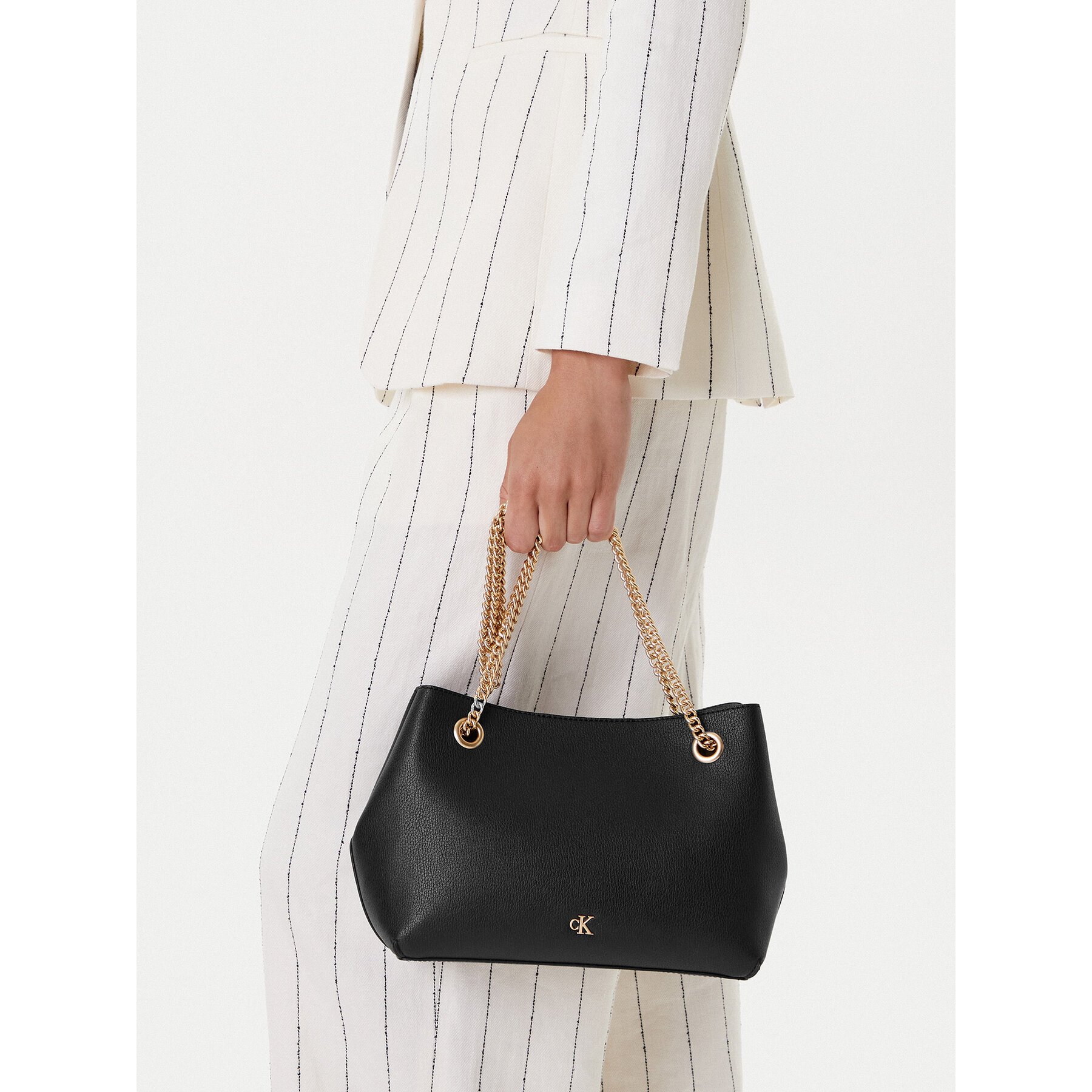 Geantă Calvin Klein Minimal Monogram Shoulder Bag Wi LV04F3205G Negru