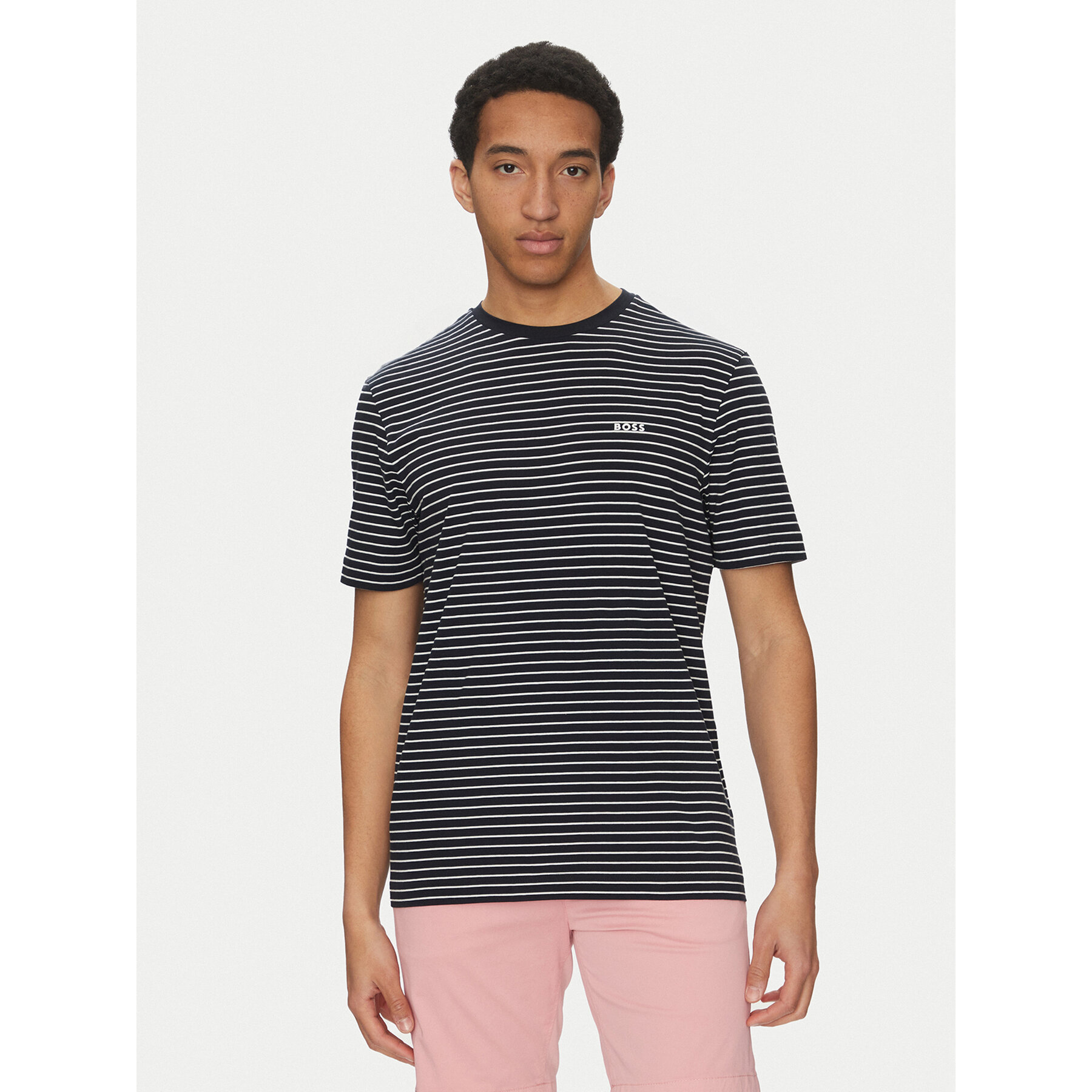 BOSS Póló TalesStripe 50499334 Fekete Relaxed Fit
