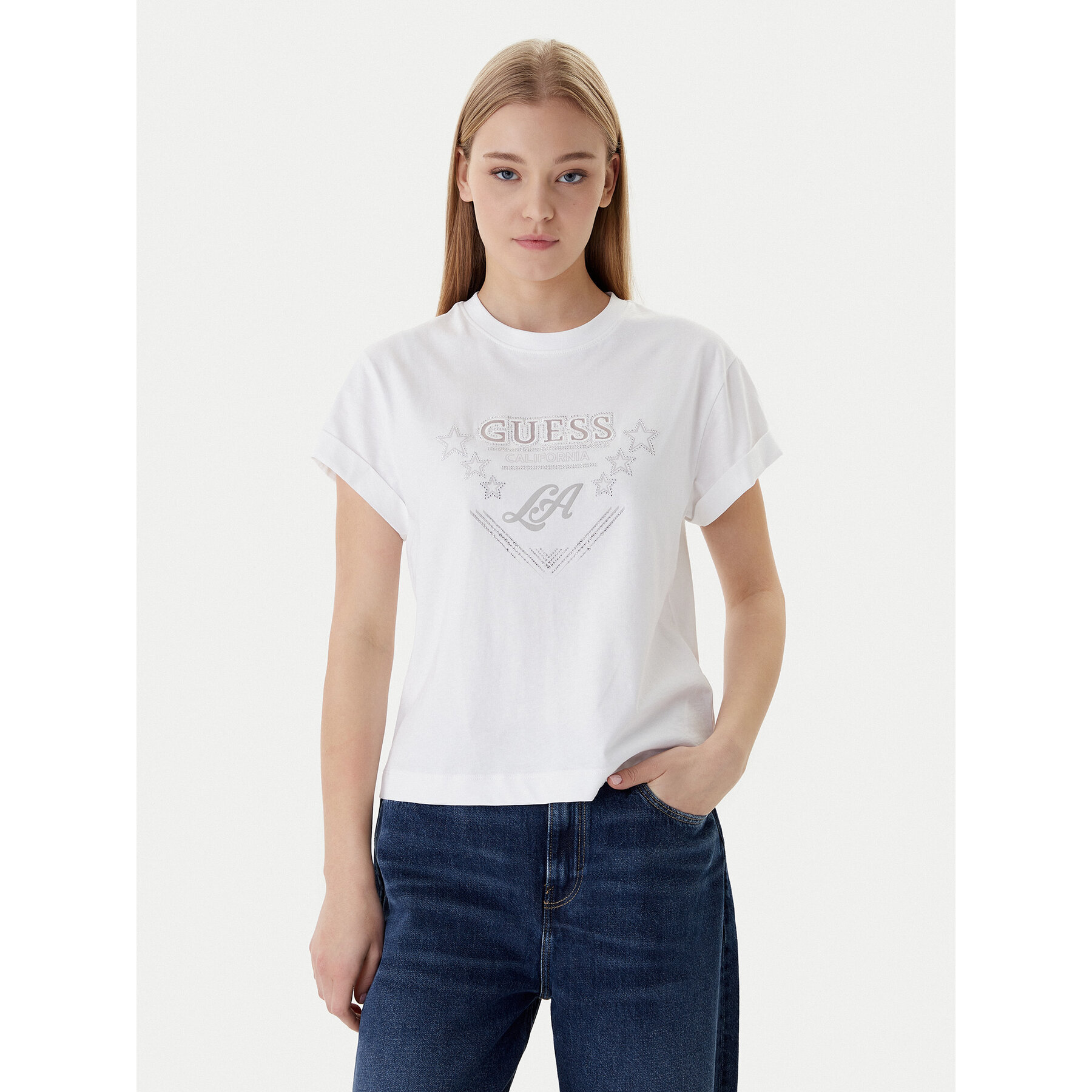 Guess T-shirt W6RI30 I3Z14 Bijela Regular Fit