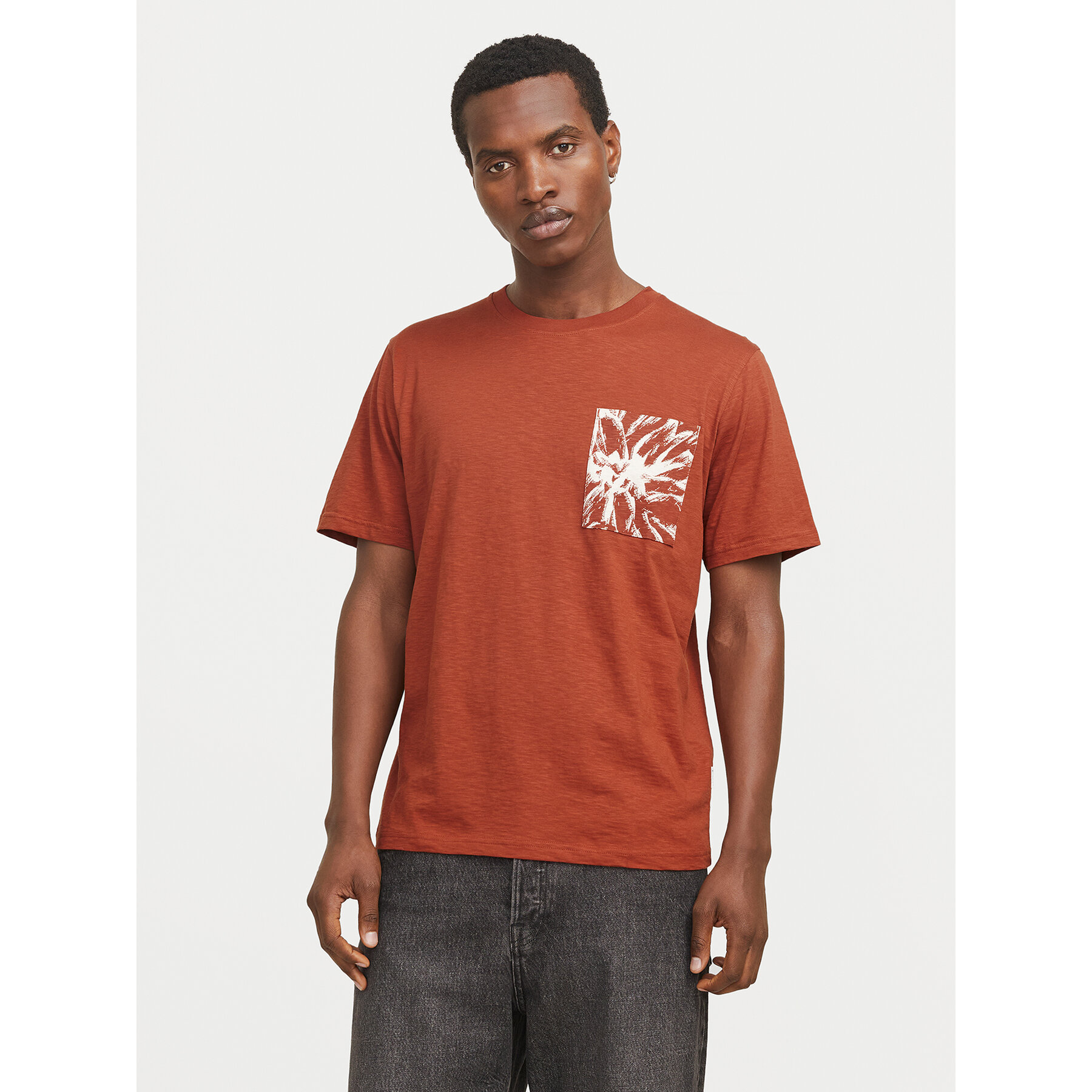 Jack & Jones Póló Split 12272995 Barna Regular Fit
