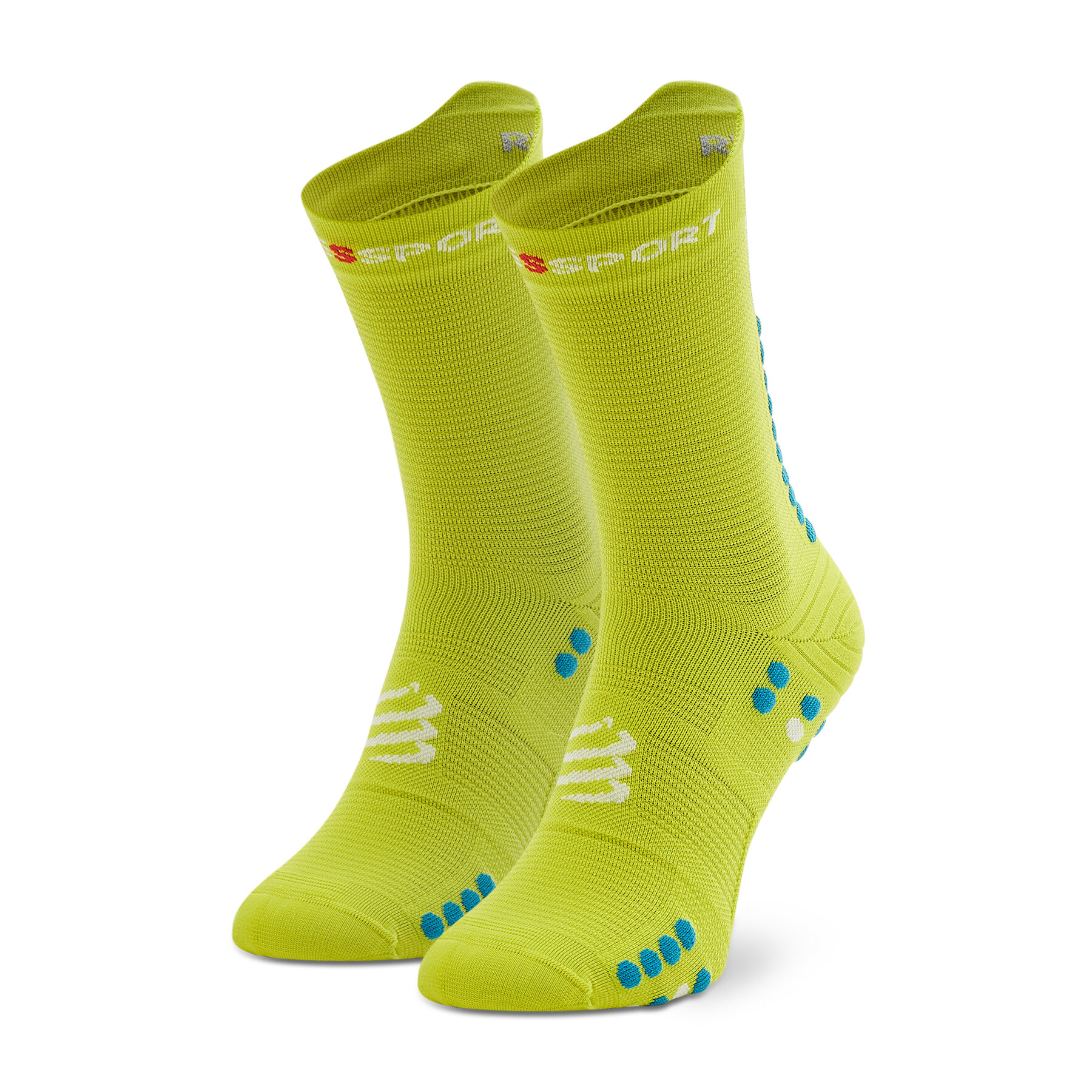 Compressport Pro Racing Socks v4.0 Run High primerose/fjord line