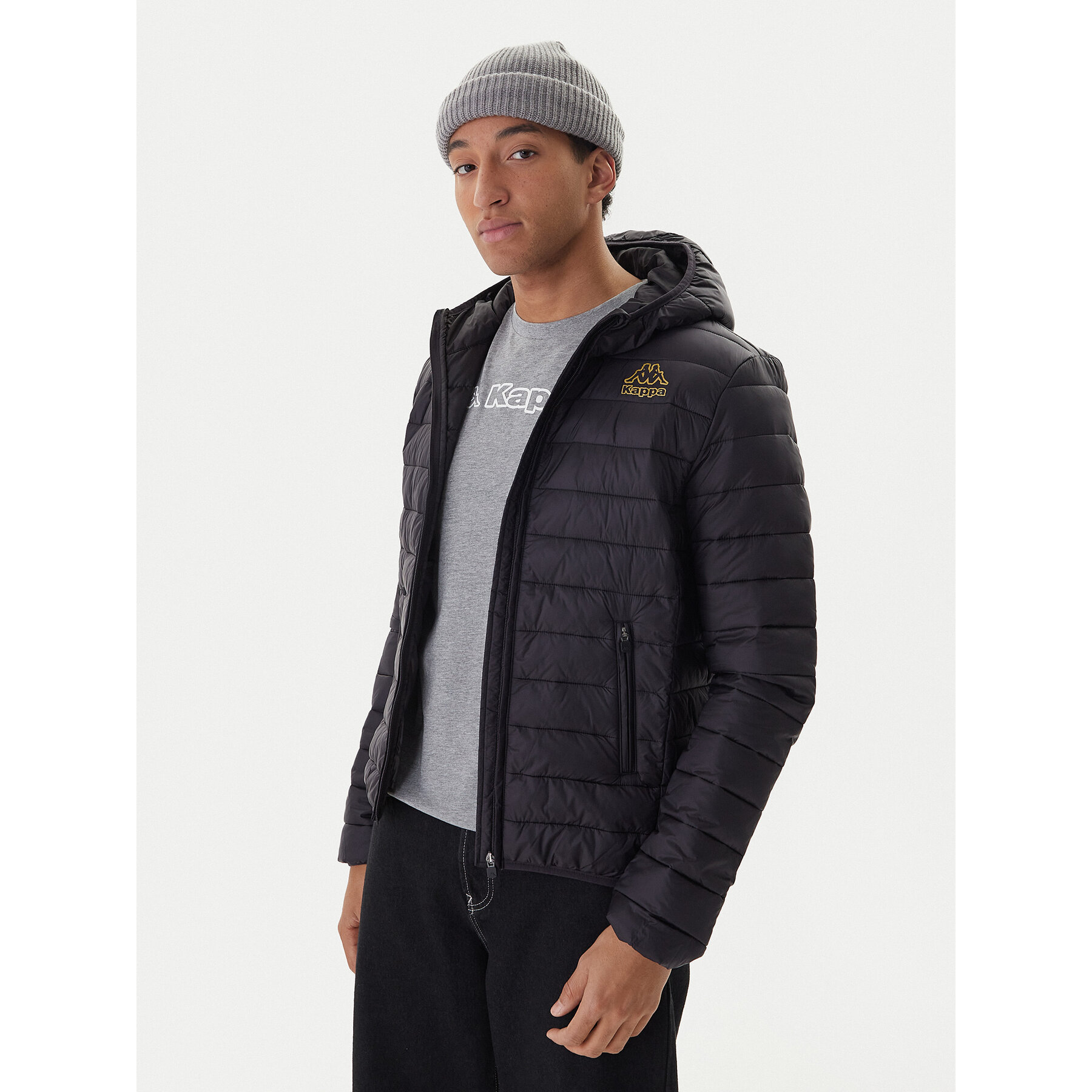 Kappa Prijelazna jakna Logo Astrom 34243TW Crna Slim Fit
