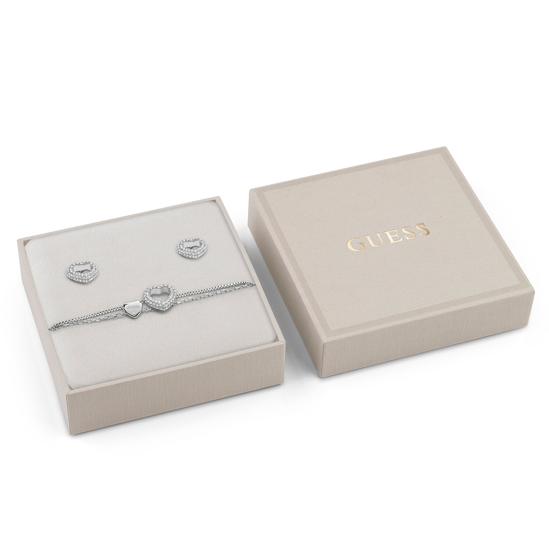 Set náramok a náušnice Guess JUBS05 075JW Strieborná