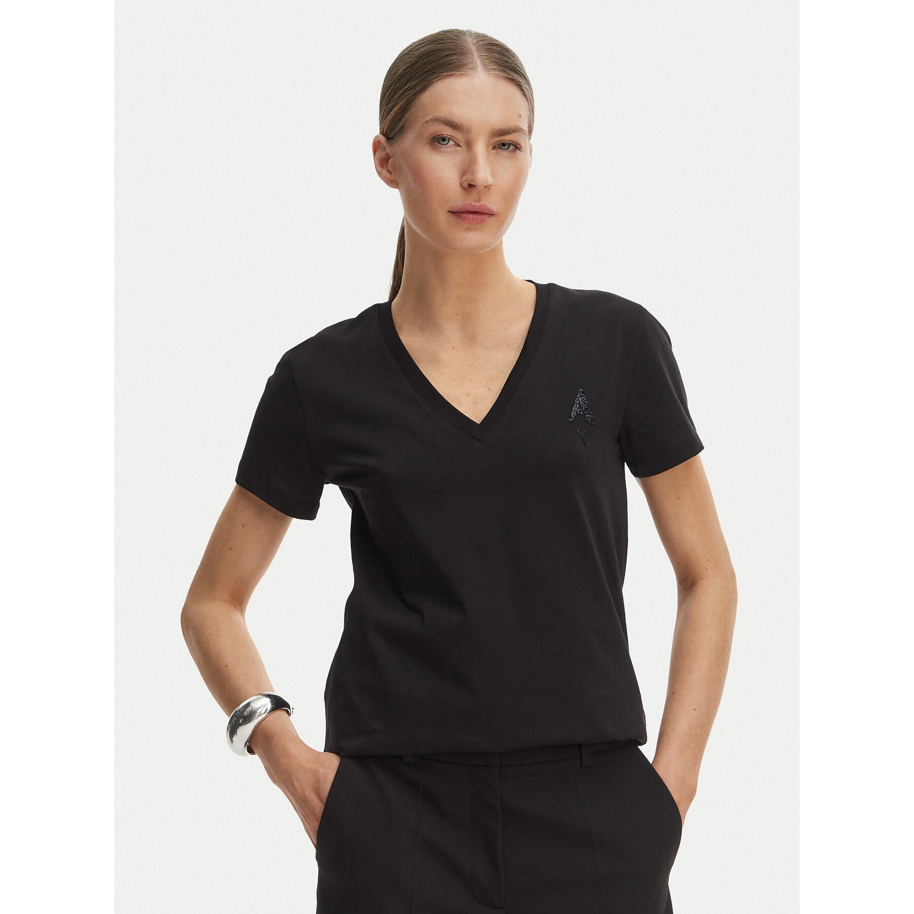 Armani Exchange Majica XW002330 AF10356 UC001 Črna Regular Fit