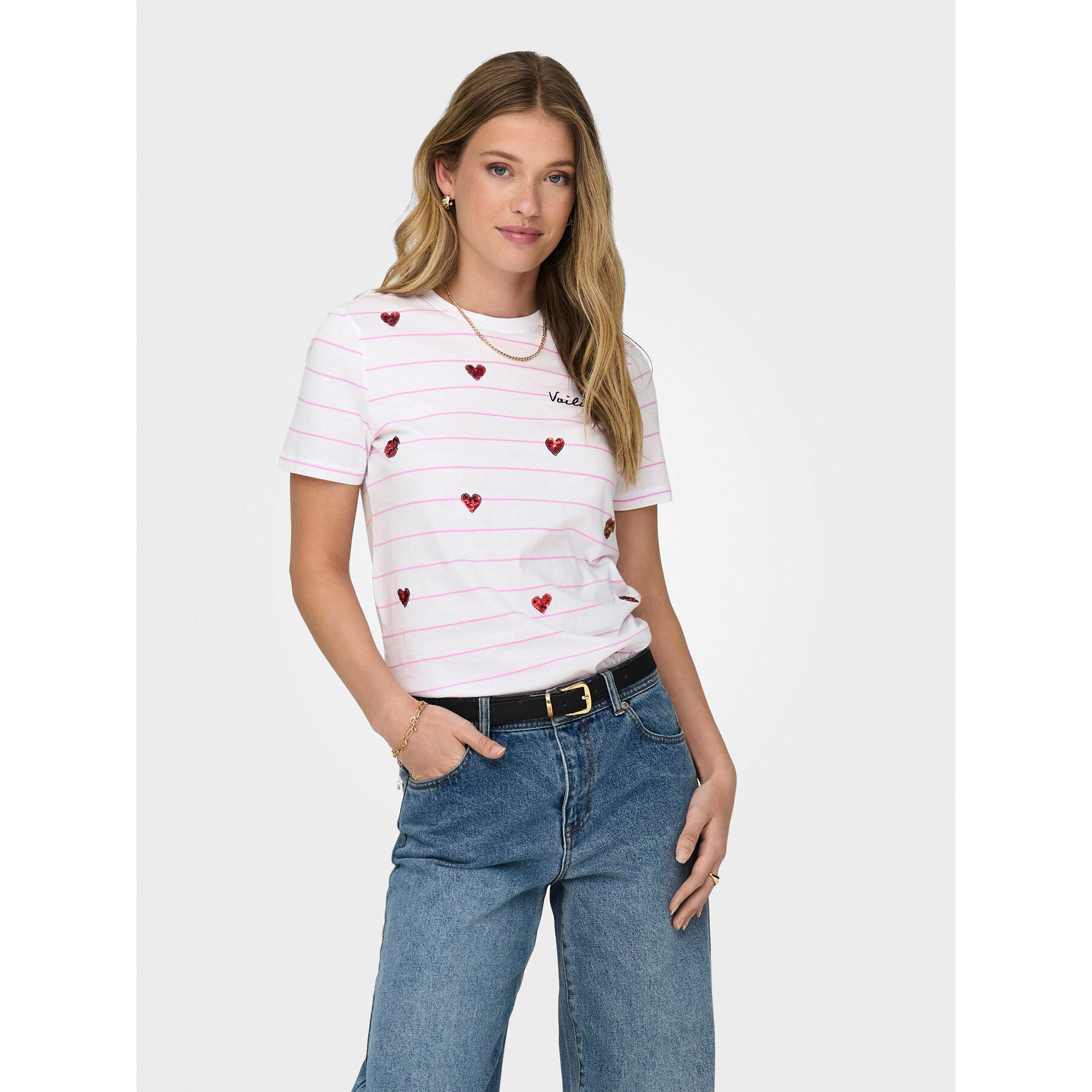 ONLY T-shirt Kita 15316574 Bianco Regular Fit