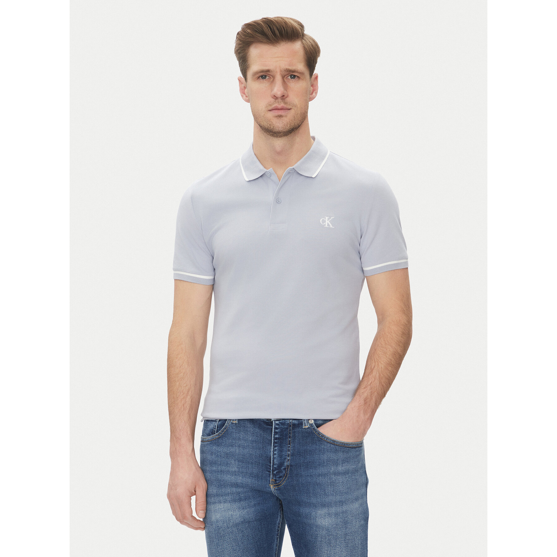Calvin Klein Jeans Pólóing J30J315603 Kék Slim Fit