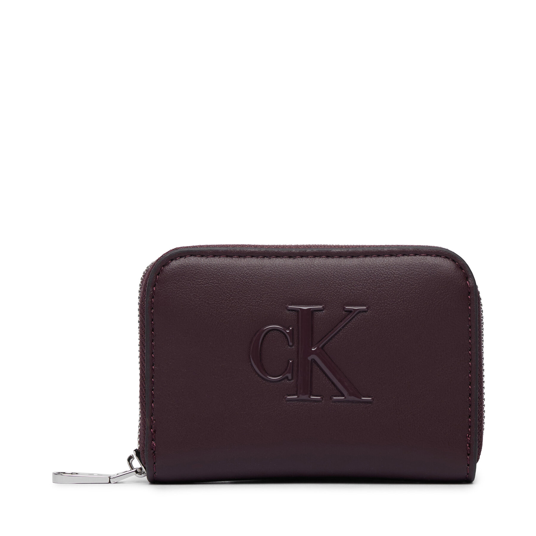 Denarnica Calvin Klein Bold Ck Medium Zip Around LV04F1154G Bordo rdeča