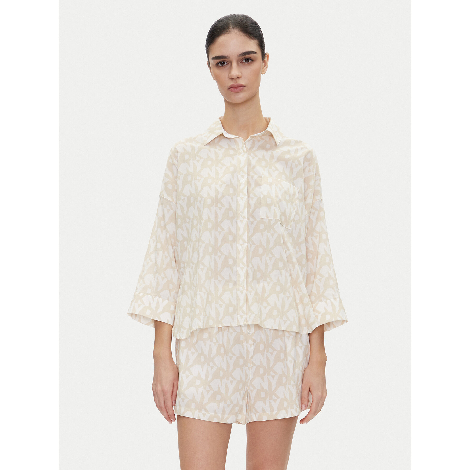 DKNY Pizsama YI80048 Bézs Regular Fit