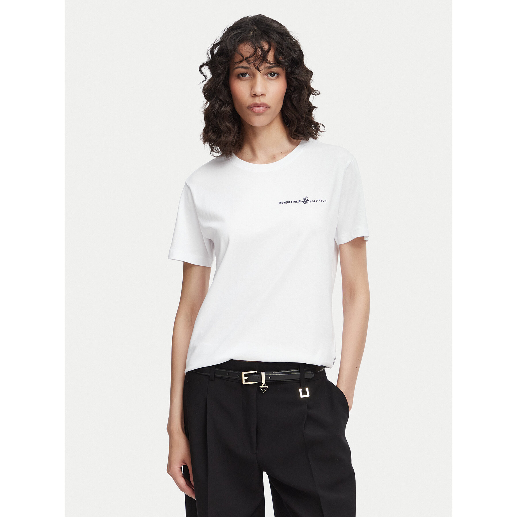 Beverly Hills Polo Club T-Shirt P-SS26W-TS085 Weiß Regular Fit
