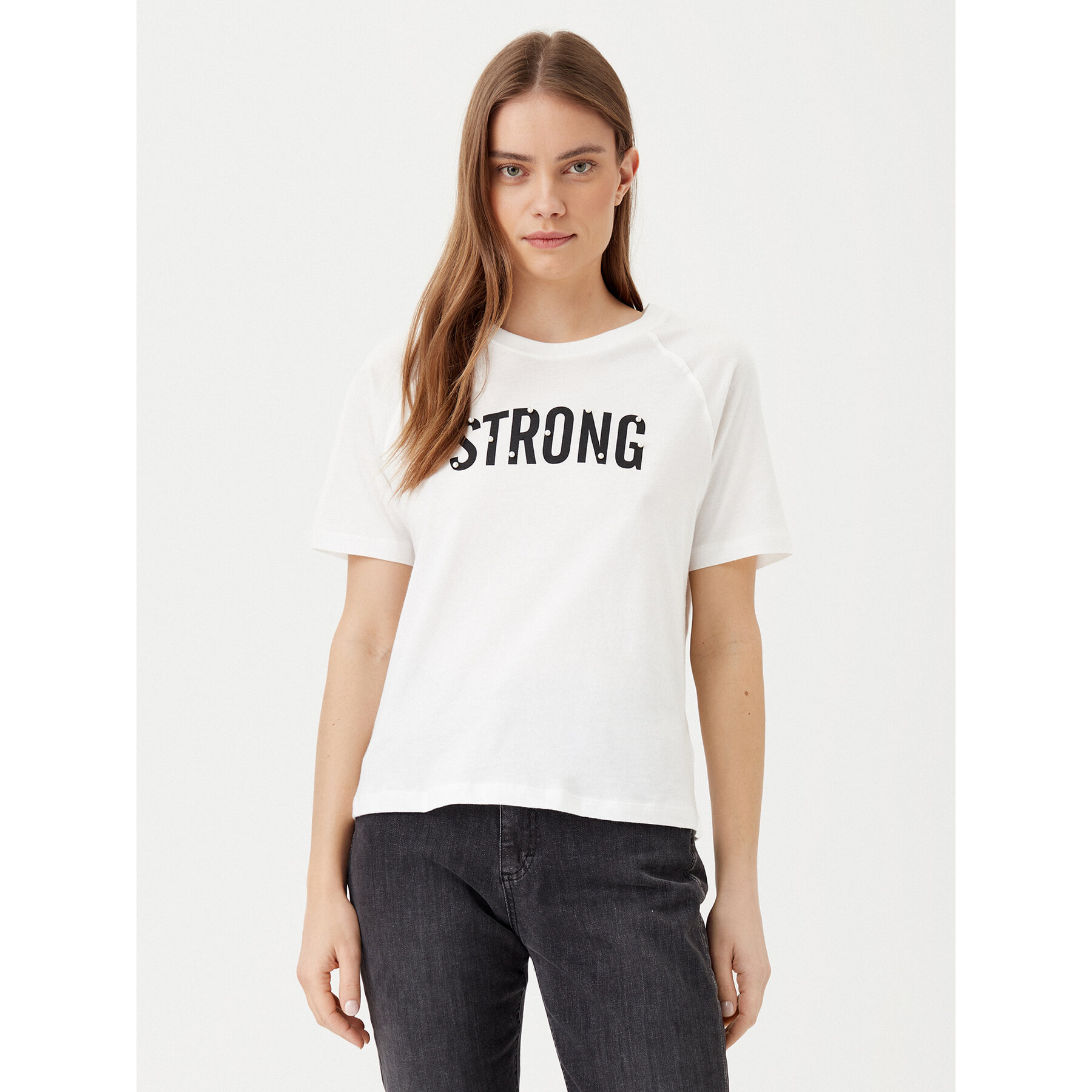 JDY Póló Nina 15342612 Fehér Loose Fit