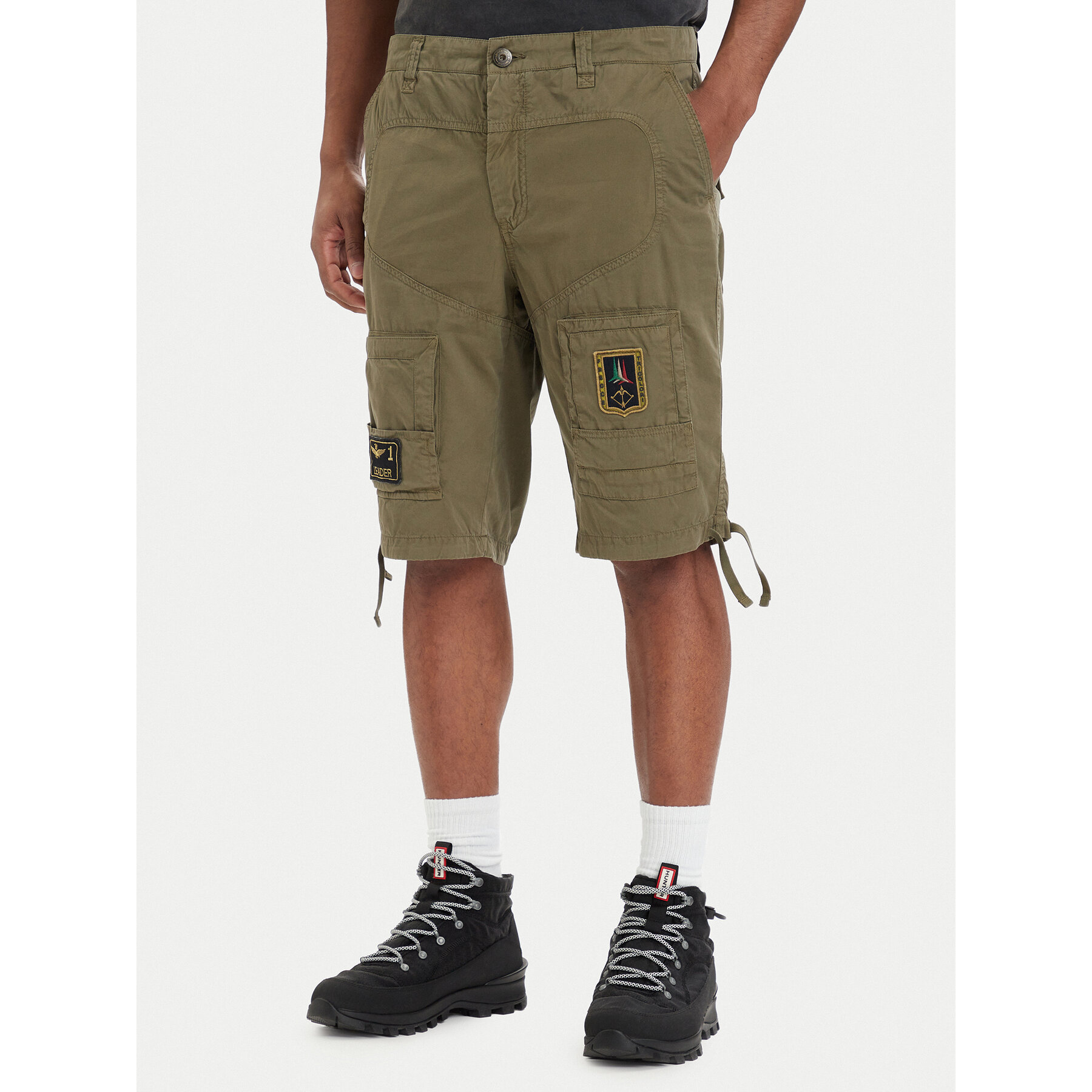 Aeronautica Militare Stoffshorts 261BE0041UCT01122 Grün Regular Fit