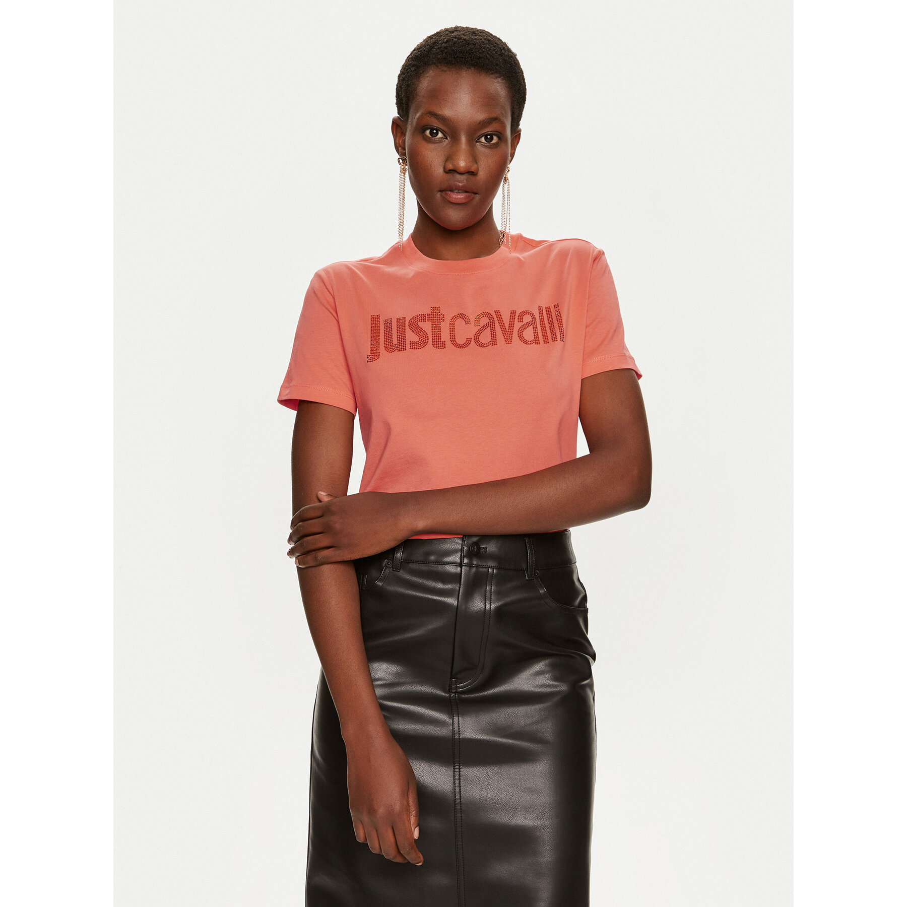 Just Cavalli T-shirt 76PAHE03 Rosa Regular Fit