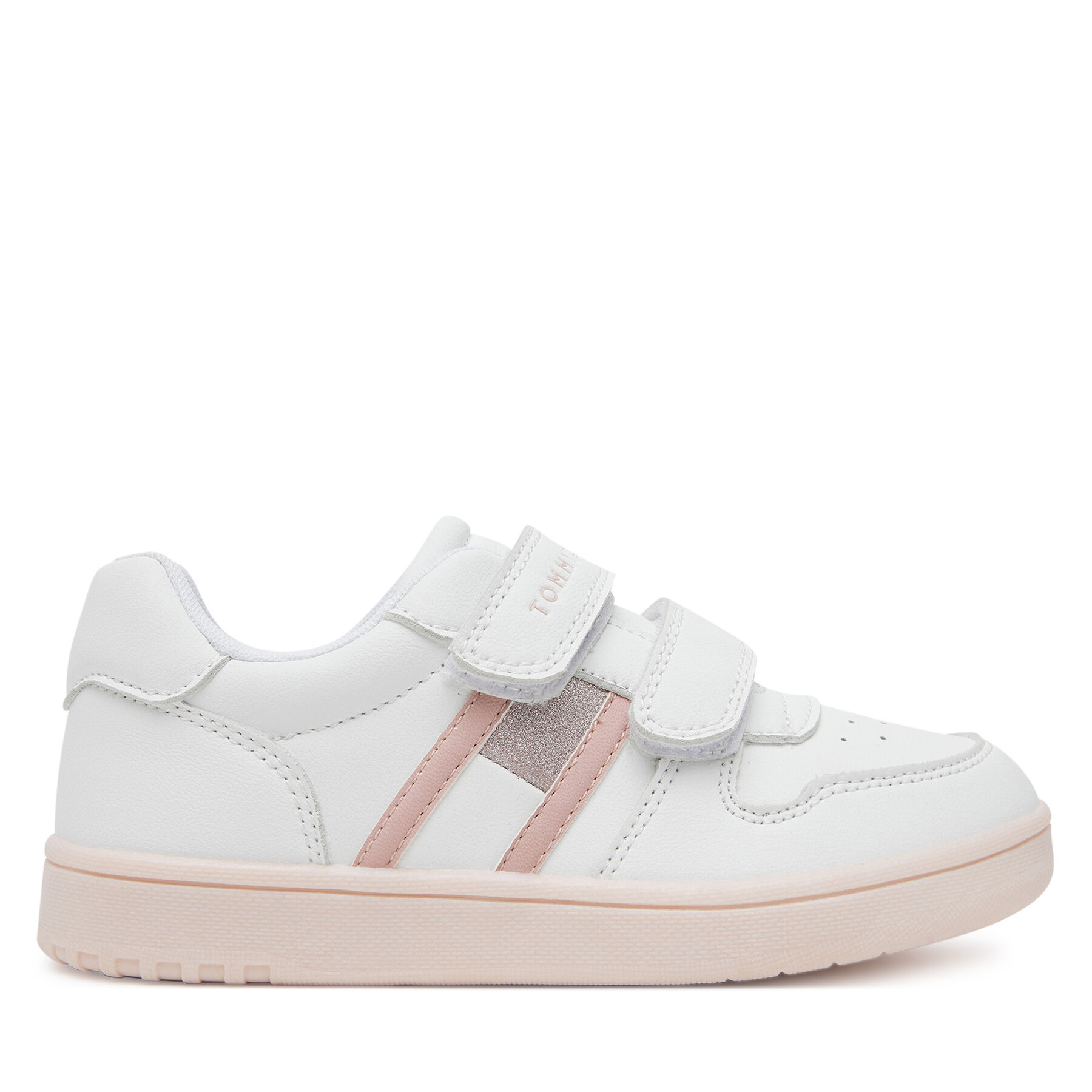 Sneakersy Tommy Hilfiger Flag Low Cut Velcro Sneaker T1A9-33730-1439 S Bílá