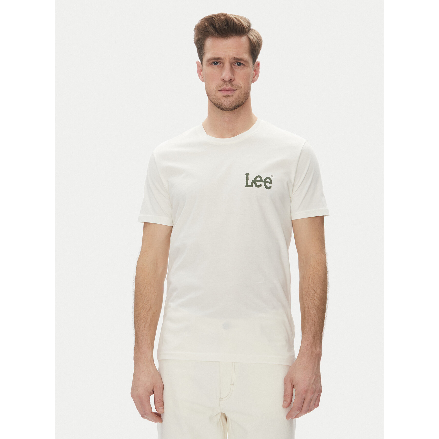 Lee T-Shirt Medium Wobbly 112364535 Λευκό Regular Fit