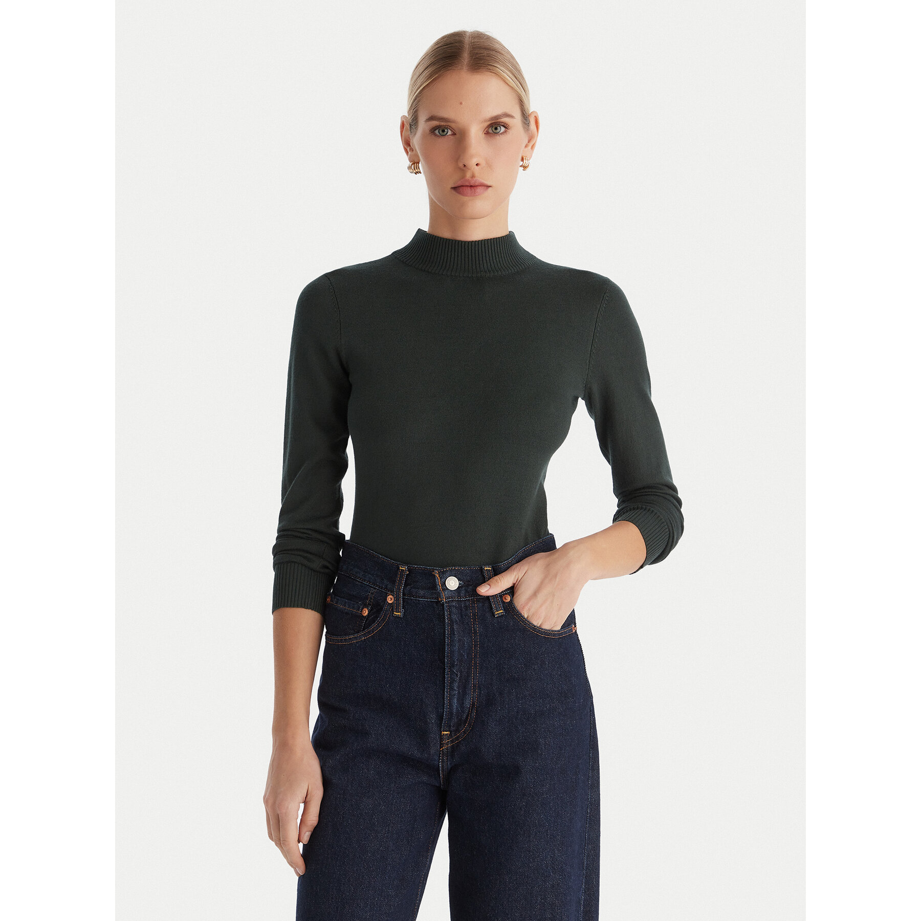 ACCESS FASHION Rollkragenpullover 54-8074 Grün Slim Fit
