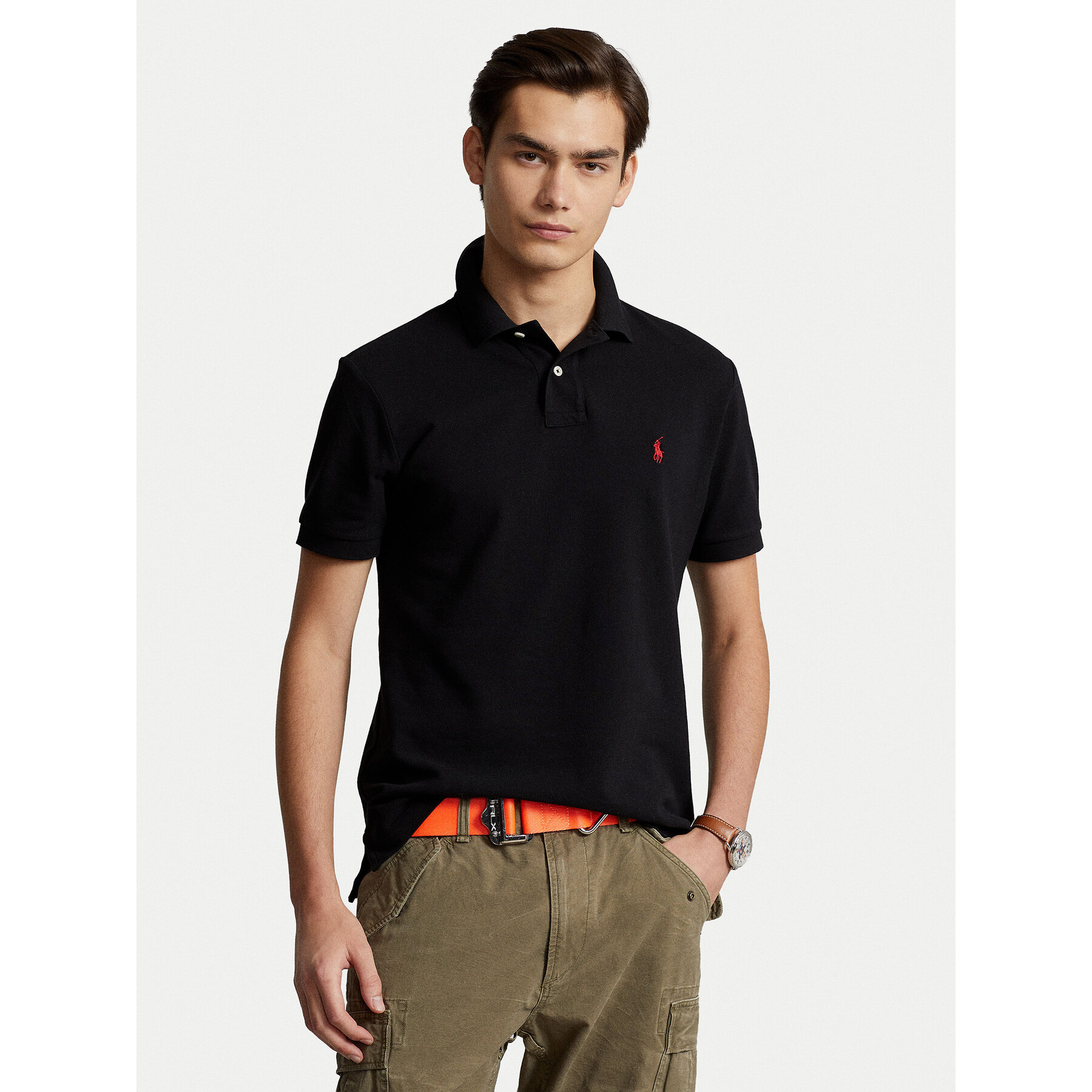 Polo Ralph Lauren Polo majica Core Replen 710795080 Črna Slim Fit