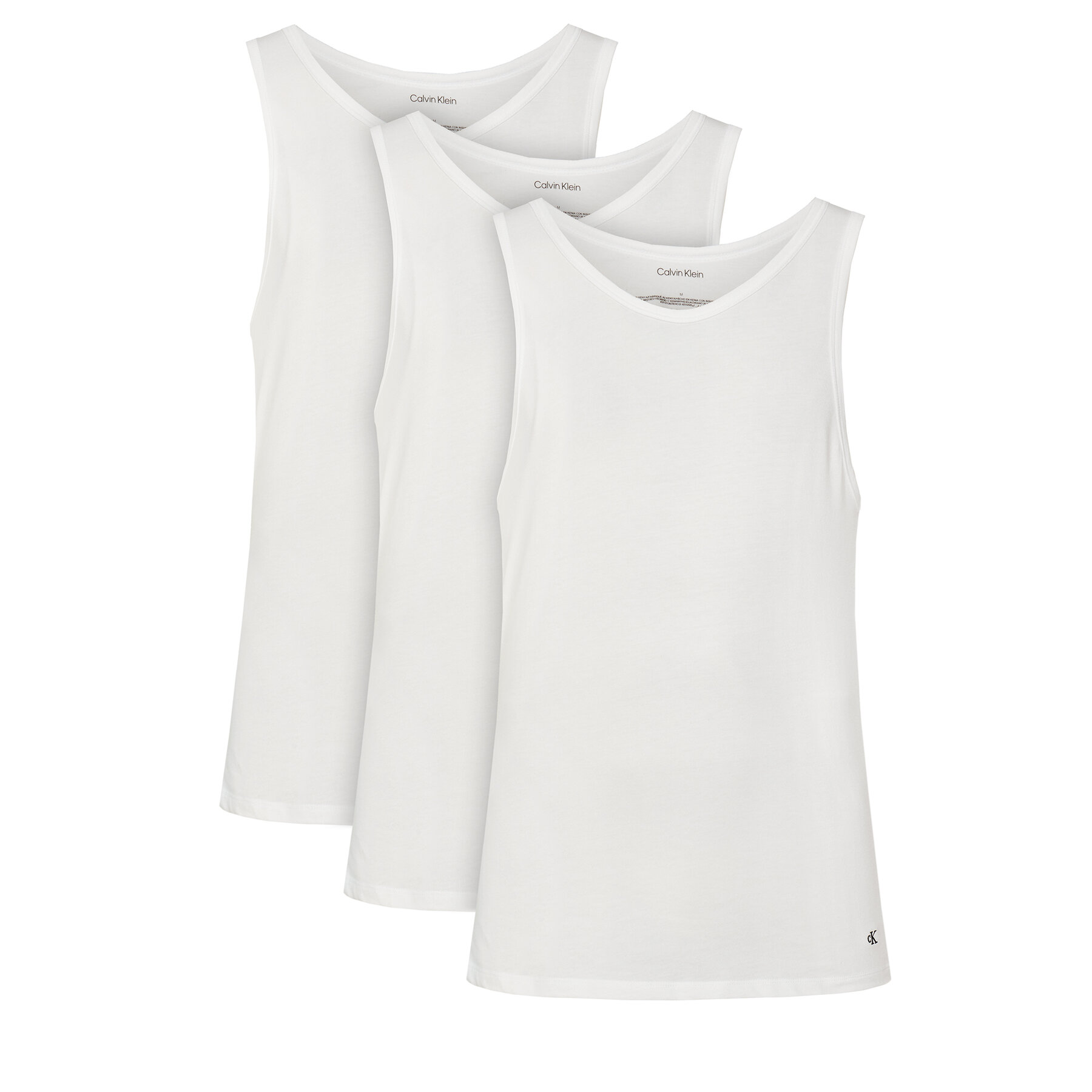Calvin Klein Underwear Set di canotte Tank 3Pk LV00NB4184 Bianco Slim Fit