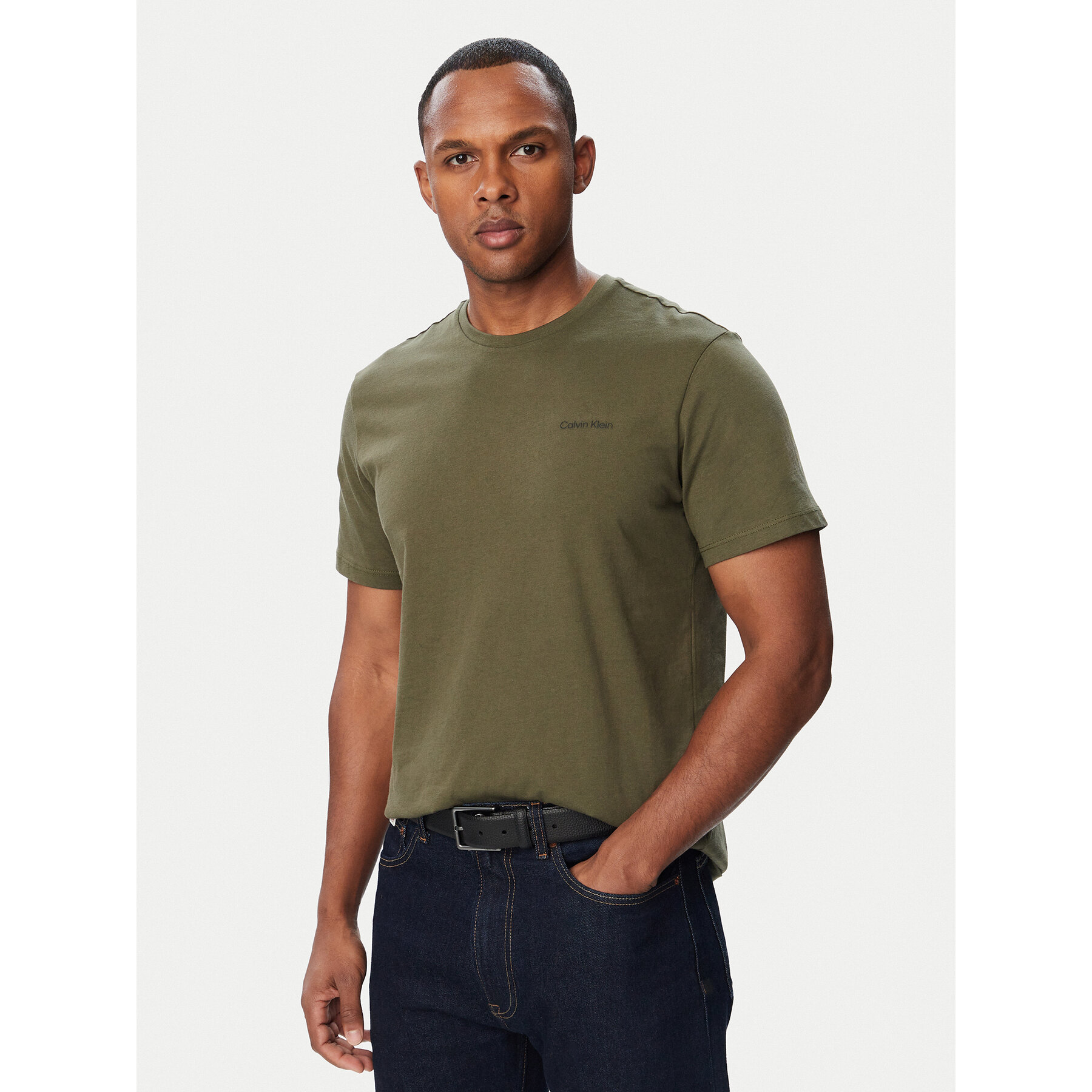 Calvin Klein T-Shirt LV04LC255G Khakifarben Regular Fit