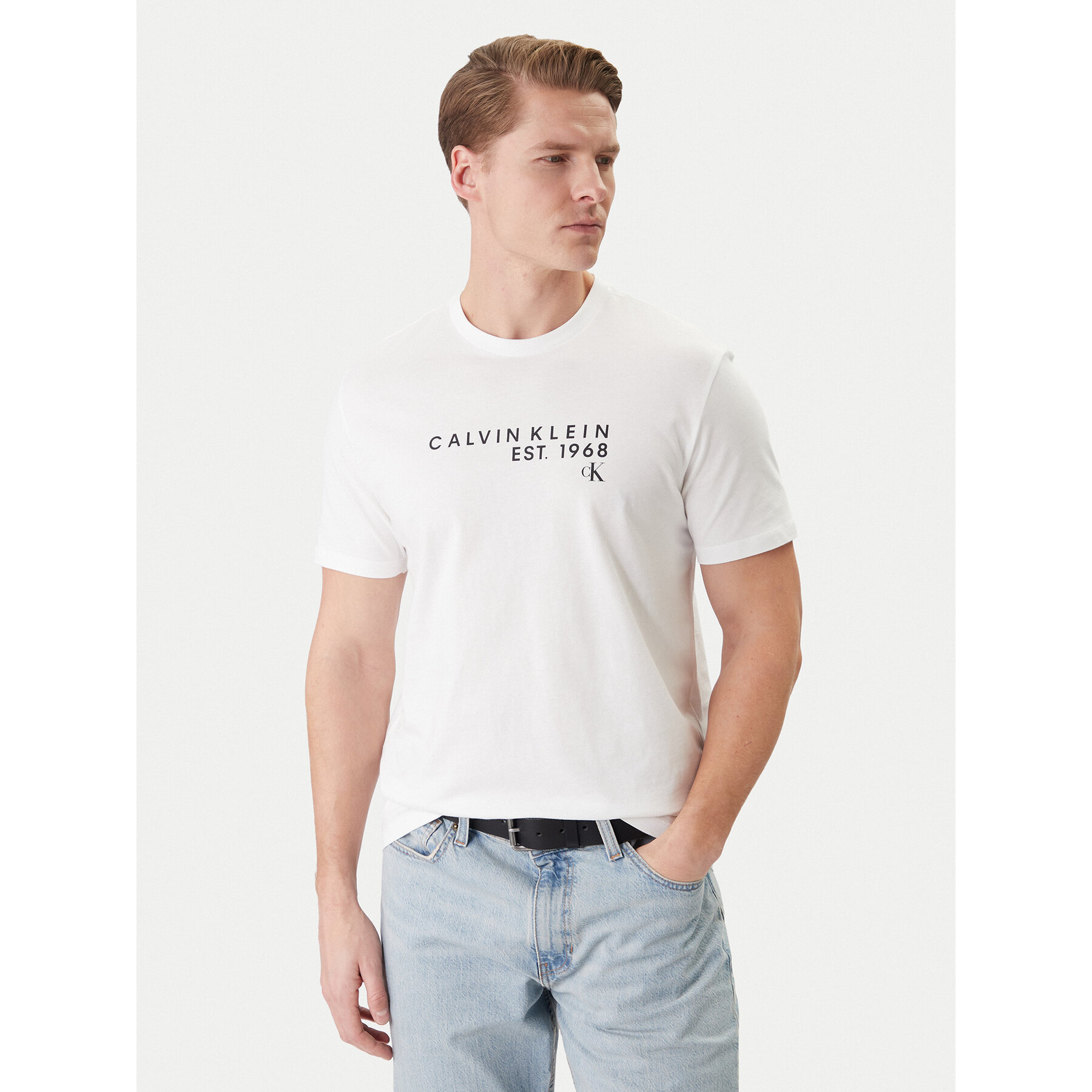 Calvin Klein Jeans T-Shirt LV04RF800G Weiß Classic Fit