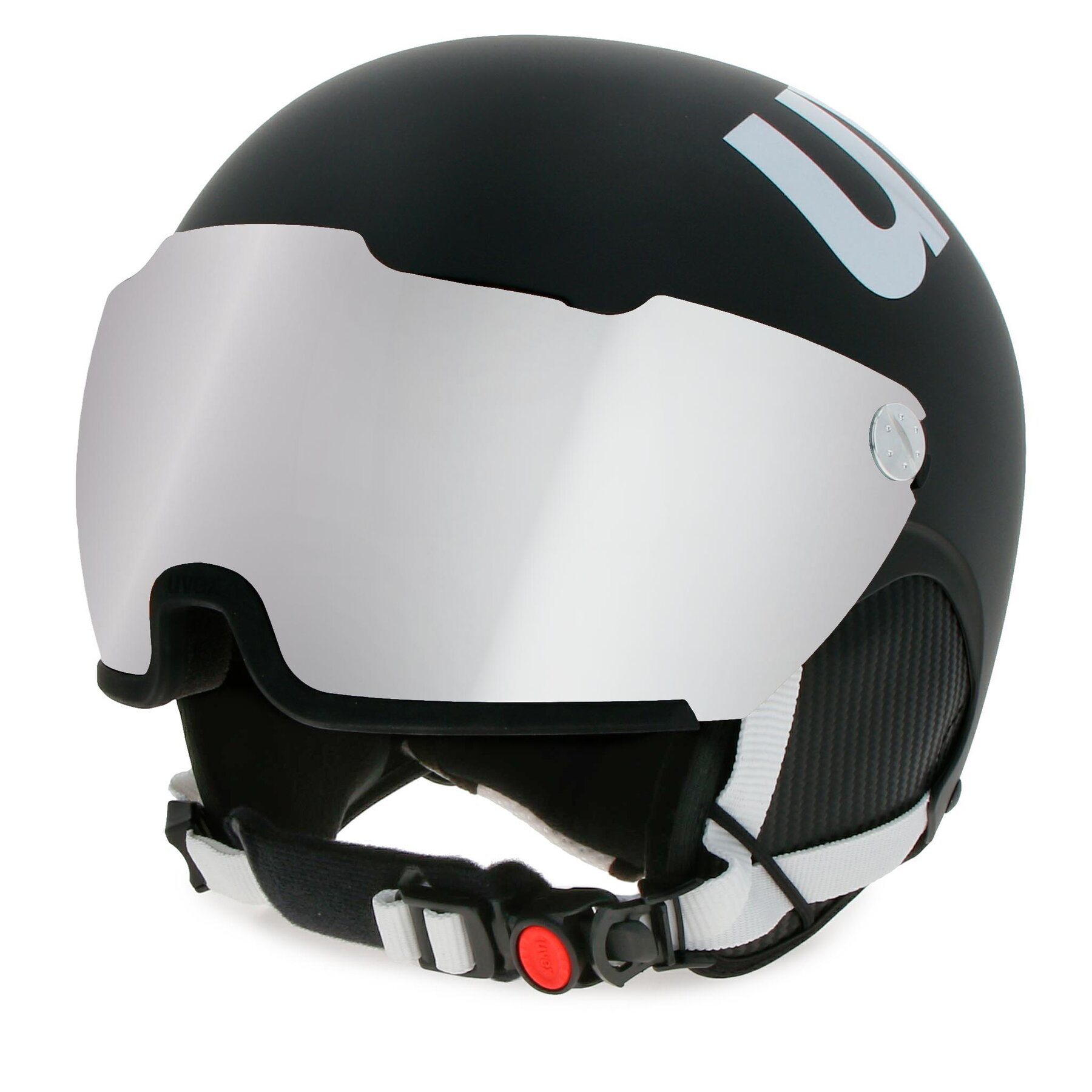 Smučarska čelada Uvex Hlmt 500 Visor 56/6/213/21 Black/White Mat