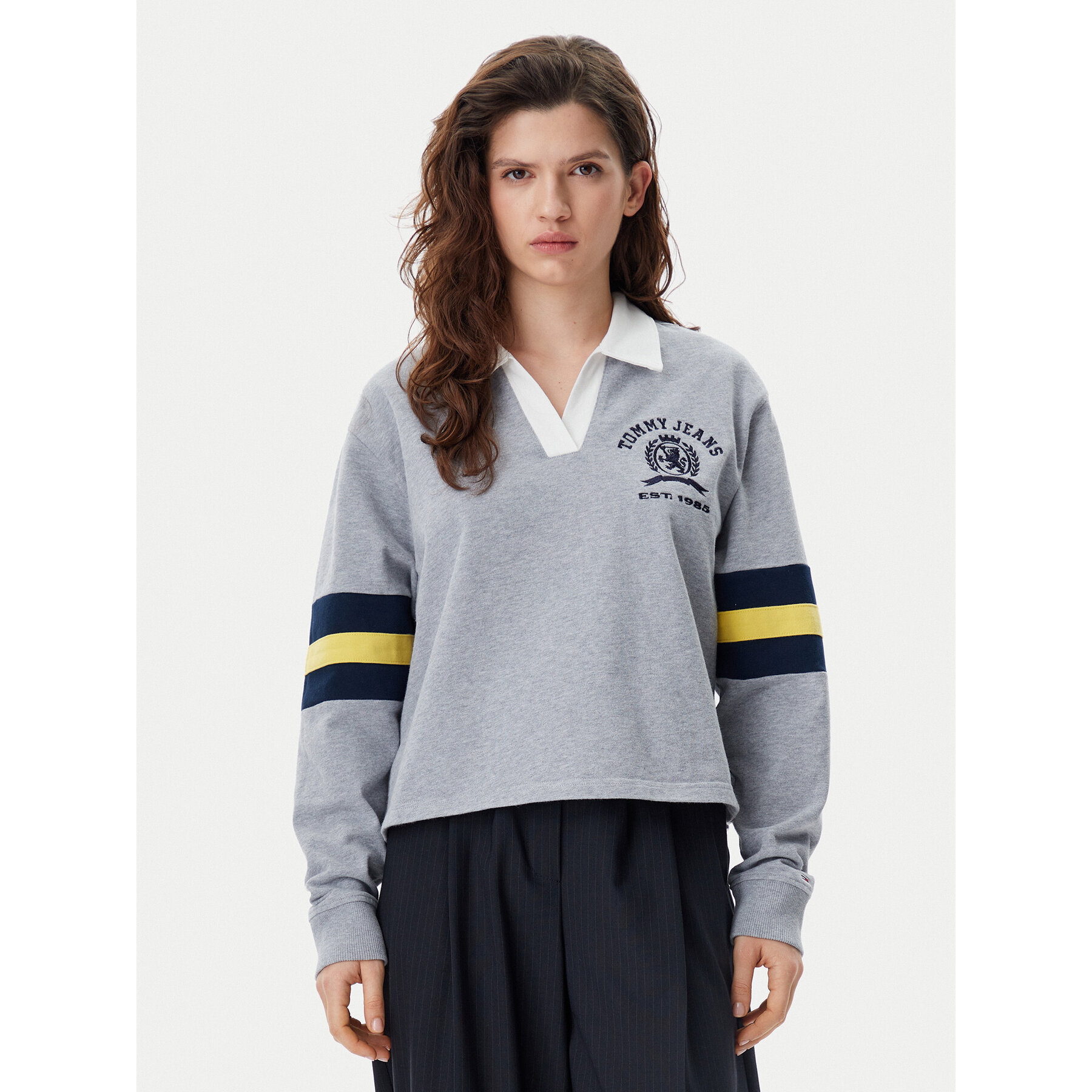 Tommy Jeans Sweatshirt Varsity DW0DW20312 Grau Relaxed Fit