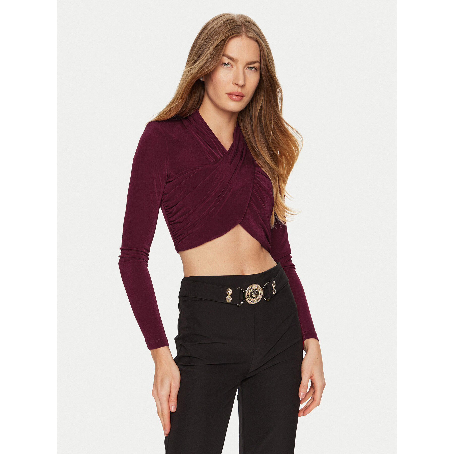 Bardot Bluse 58746TB Dunkelrot Slim Fit